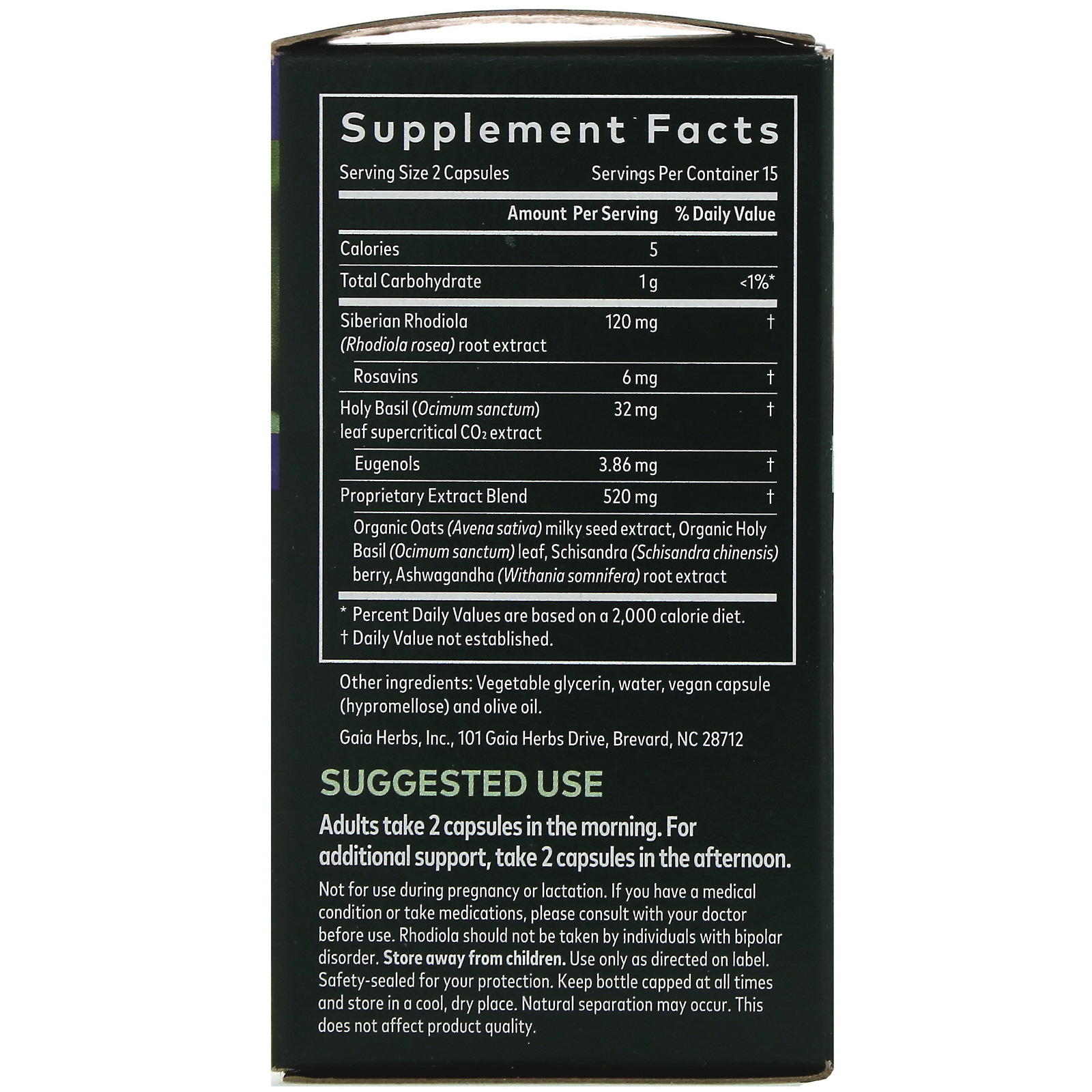 Gaia Herbs, Stress Response, 30 Vegan Liquid Phyto-Caps - Imagem 2