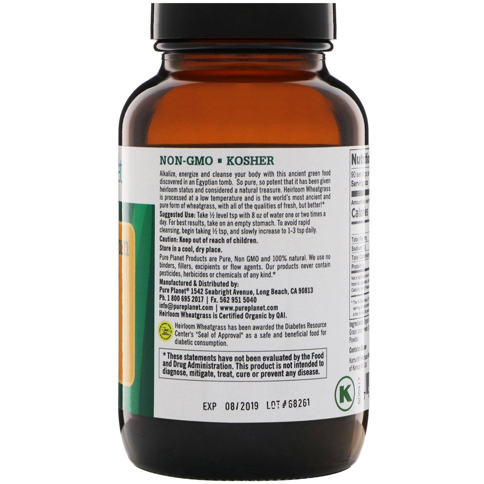 Pure Planet, Broto de Trigo de Khorasan Orgânica, 90 g - Imagem 3