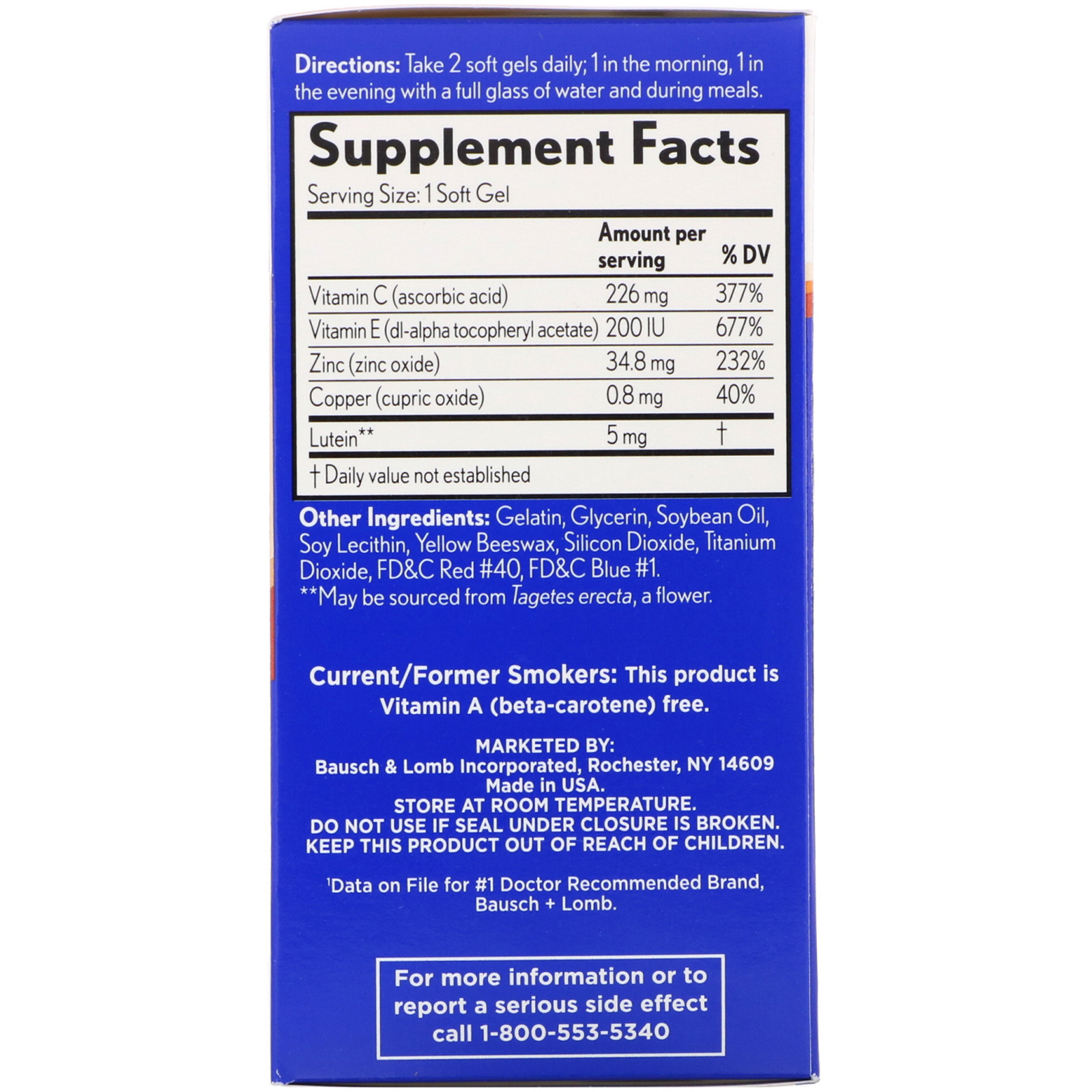 Bausch & Lomb, AREDS Lutein, 120 Soft Gels - Imagem 3