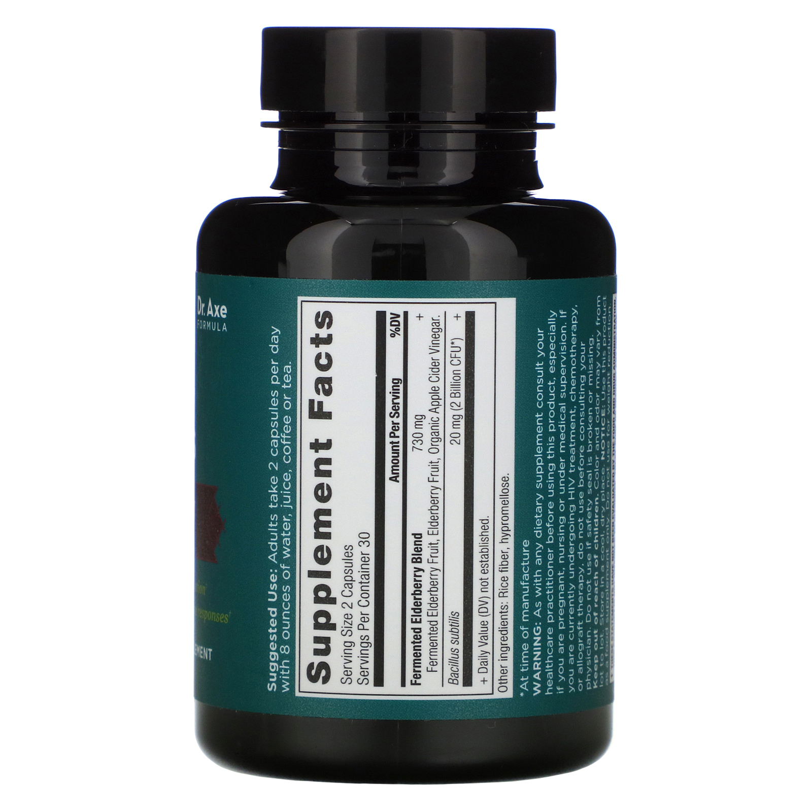 Dr. Axe / Ancient Nutrition, Ancient Herbals, Elderberry + Probiotics, 60 Capsules - Imagem 2