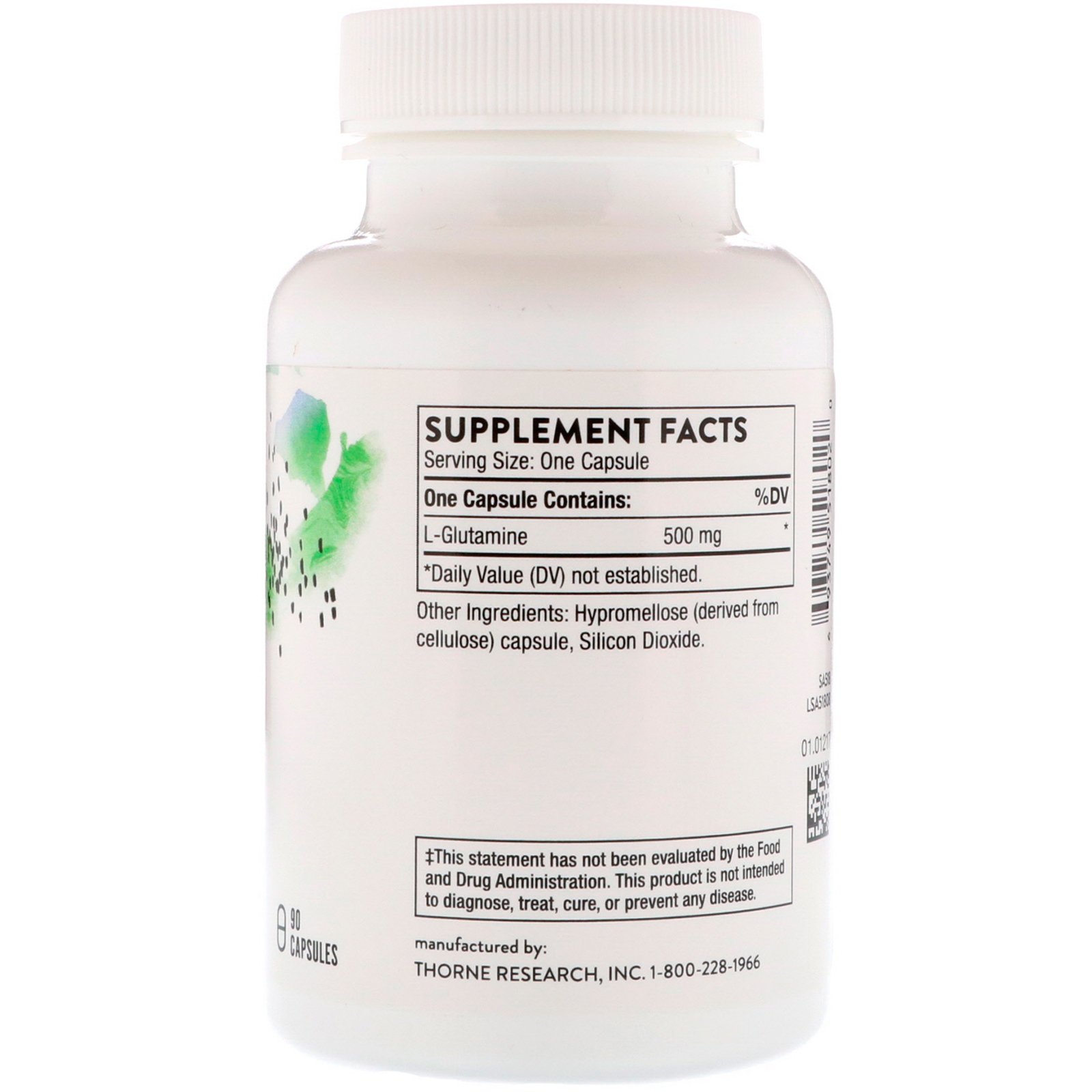 Thorne Research, L-Glutamina, 90 Cápsulas - Imagem 2