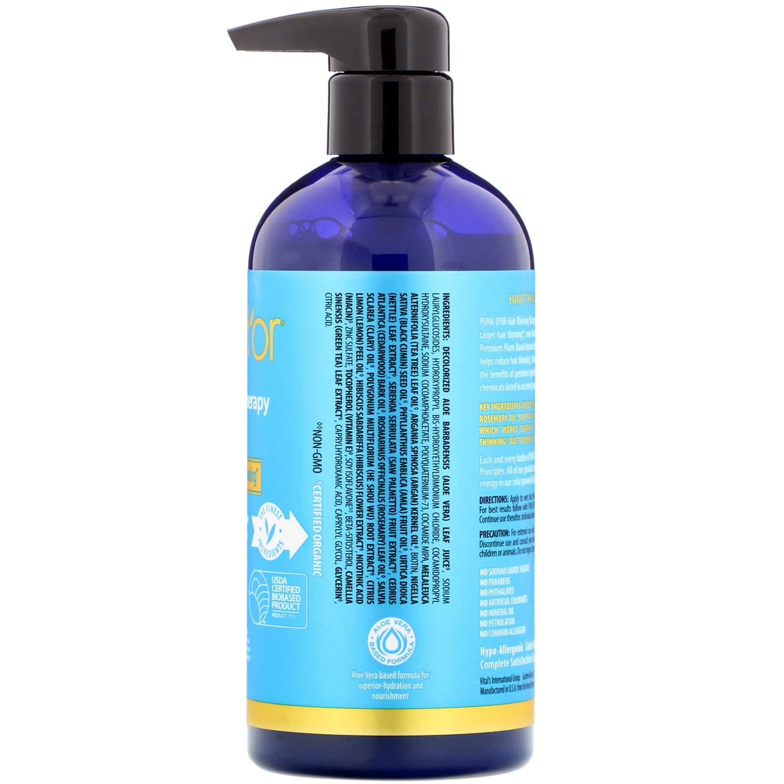 Pura D'or, Shampoo Terapêutico Contra Afinamento do Cabelo, 16 fl oz (473 ml) - Imagem 2