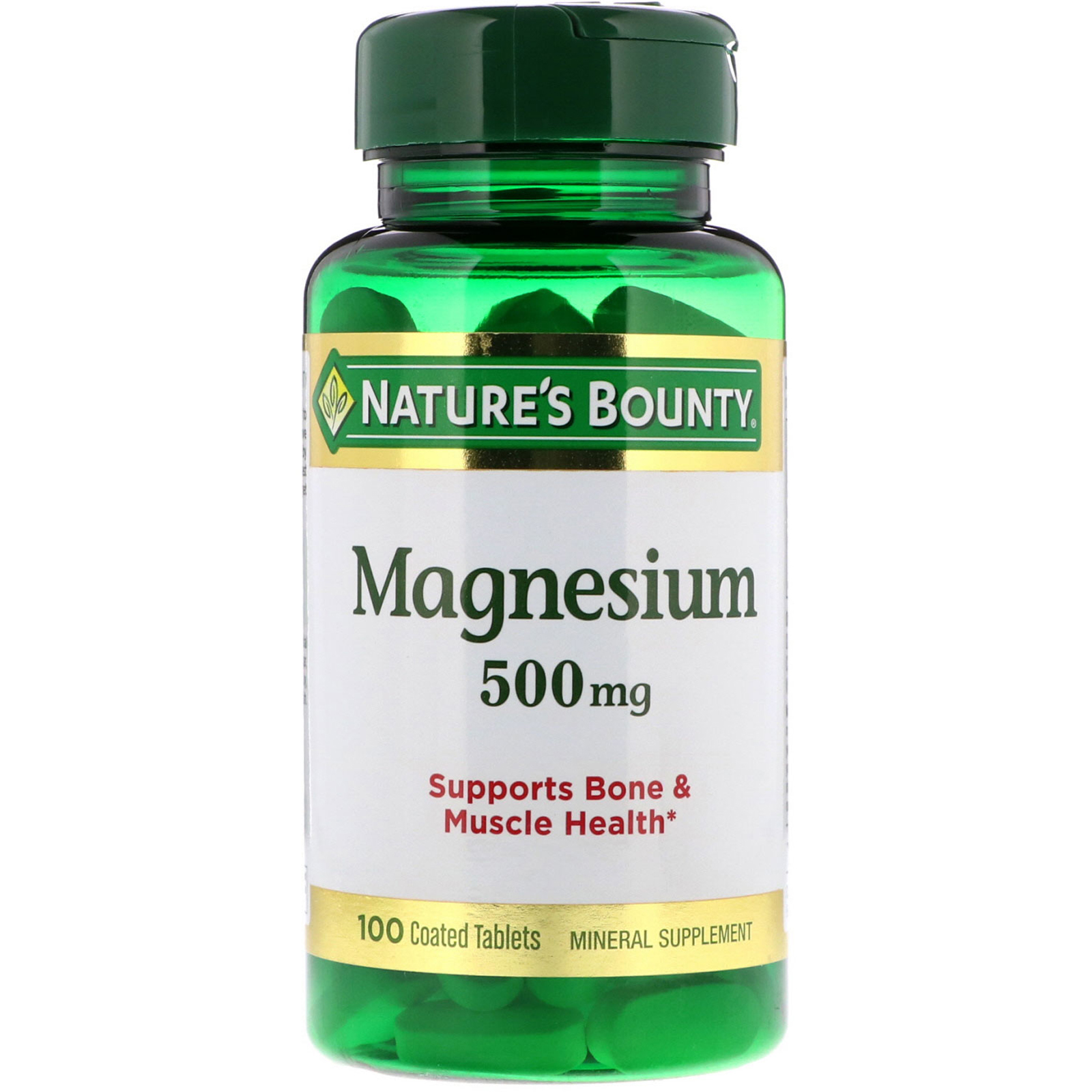 Nature's Bounty, Magnesium, 500 mg, 100 Comprimidos Revestidos