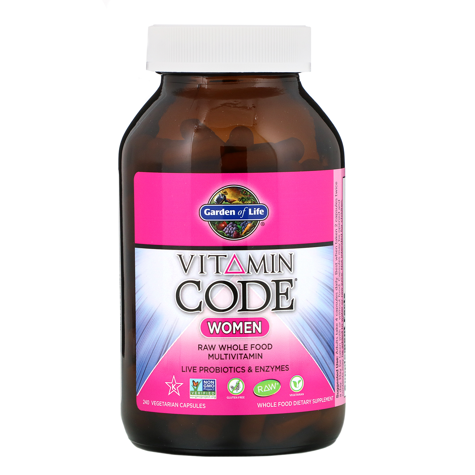 Garden of Life, Vitamin Code, Women, 240 Vegetarian Capsules - Imagem 3