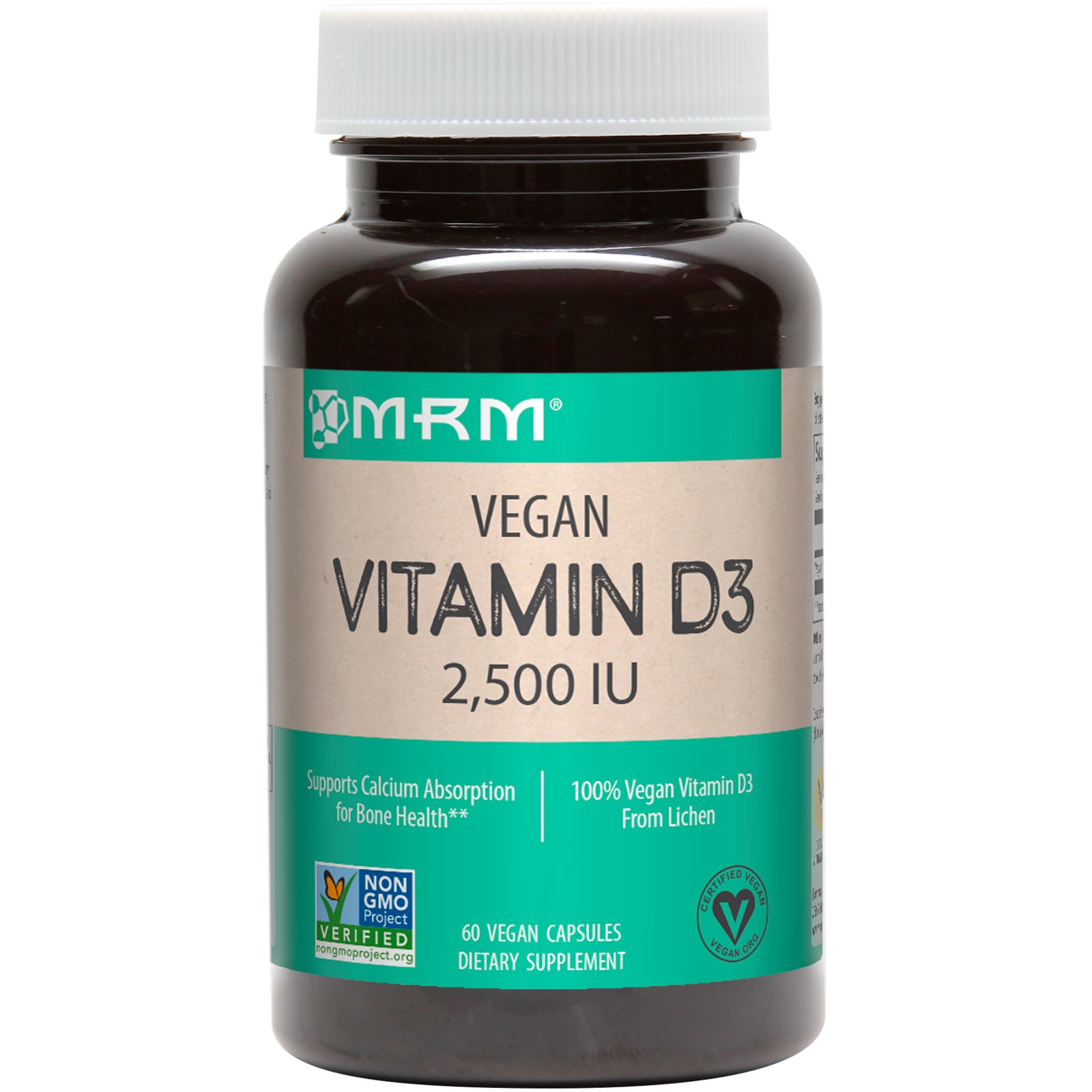 MRM, Vitamina D3 Vegana, 2,500 IU, 60 Cápsulas Veganas