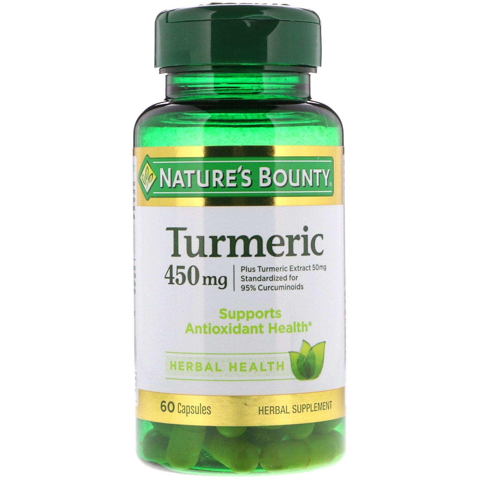 Nature's Bounty, Turmeric, 450 mg, 60 Cápsulas