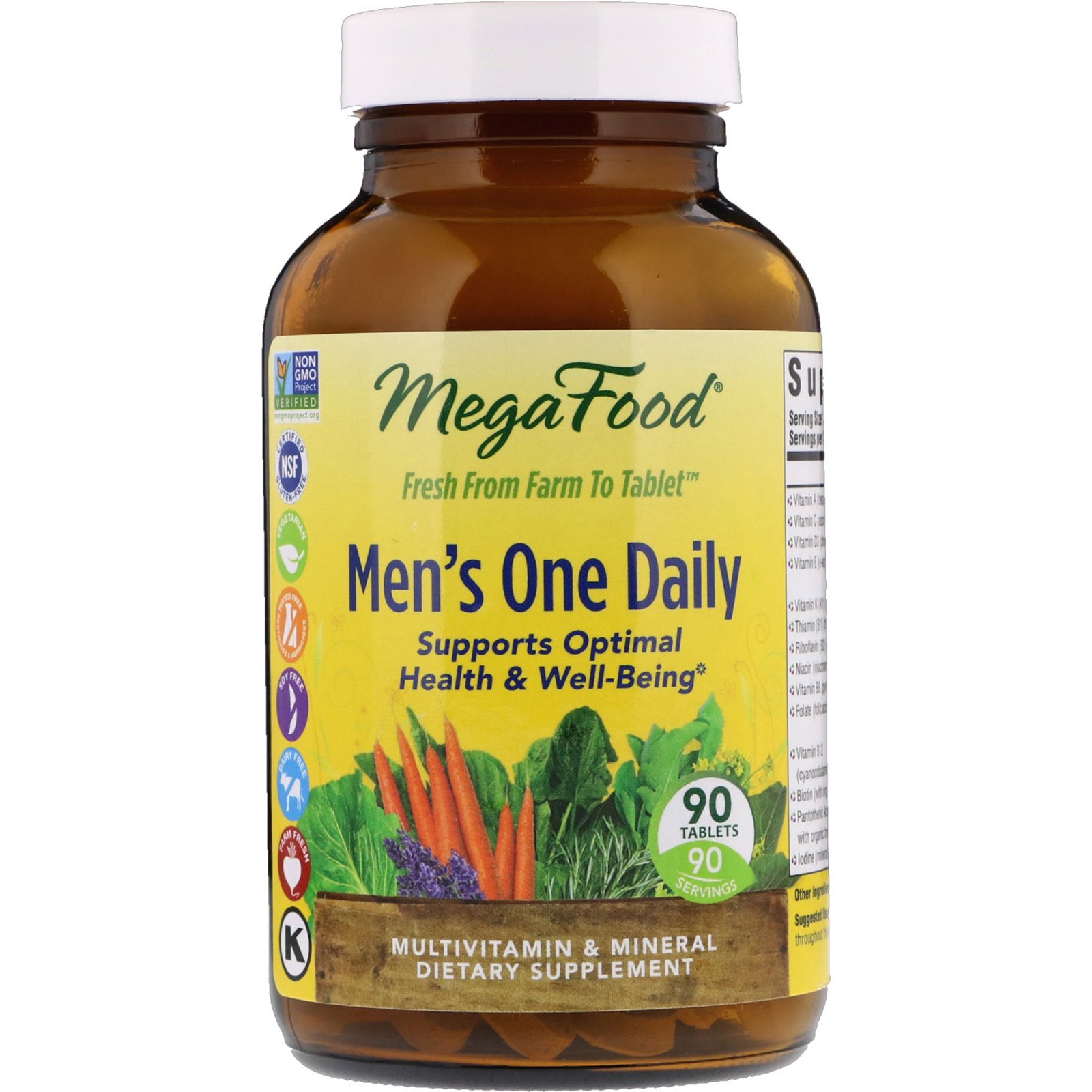 MegaFood, Um diário para o homem, livre de ferro, 90 comprimidos