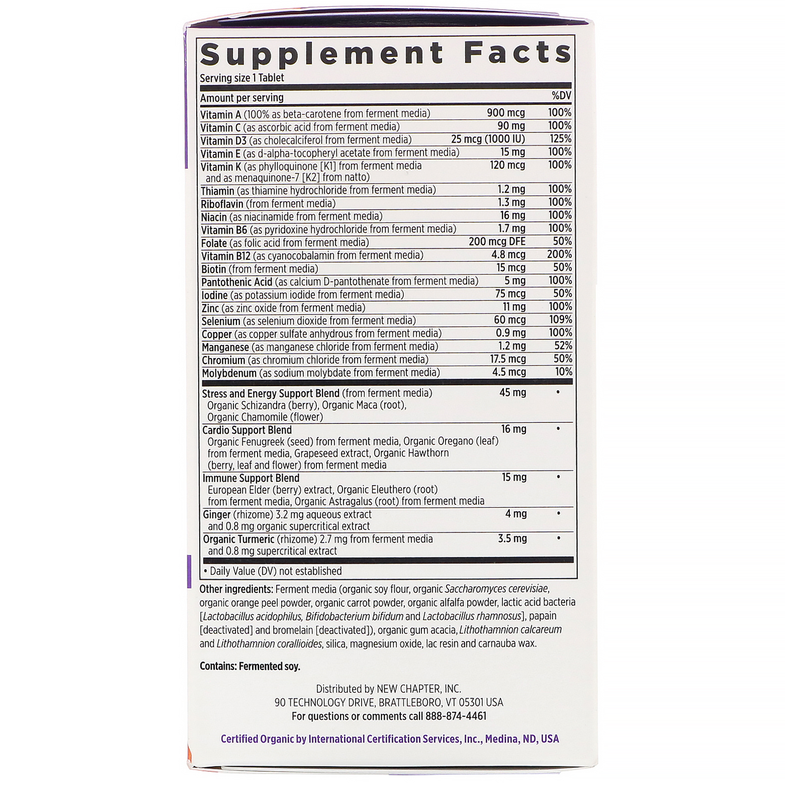 New Chapter, Multivitamínico Diário Para Todos os Homens, 48 Comprimidos Vegetarianos - Imagem 2