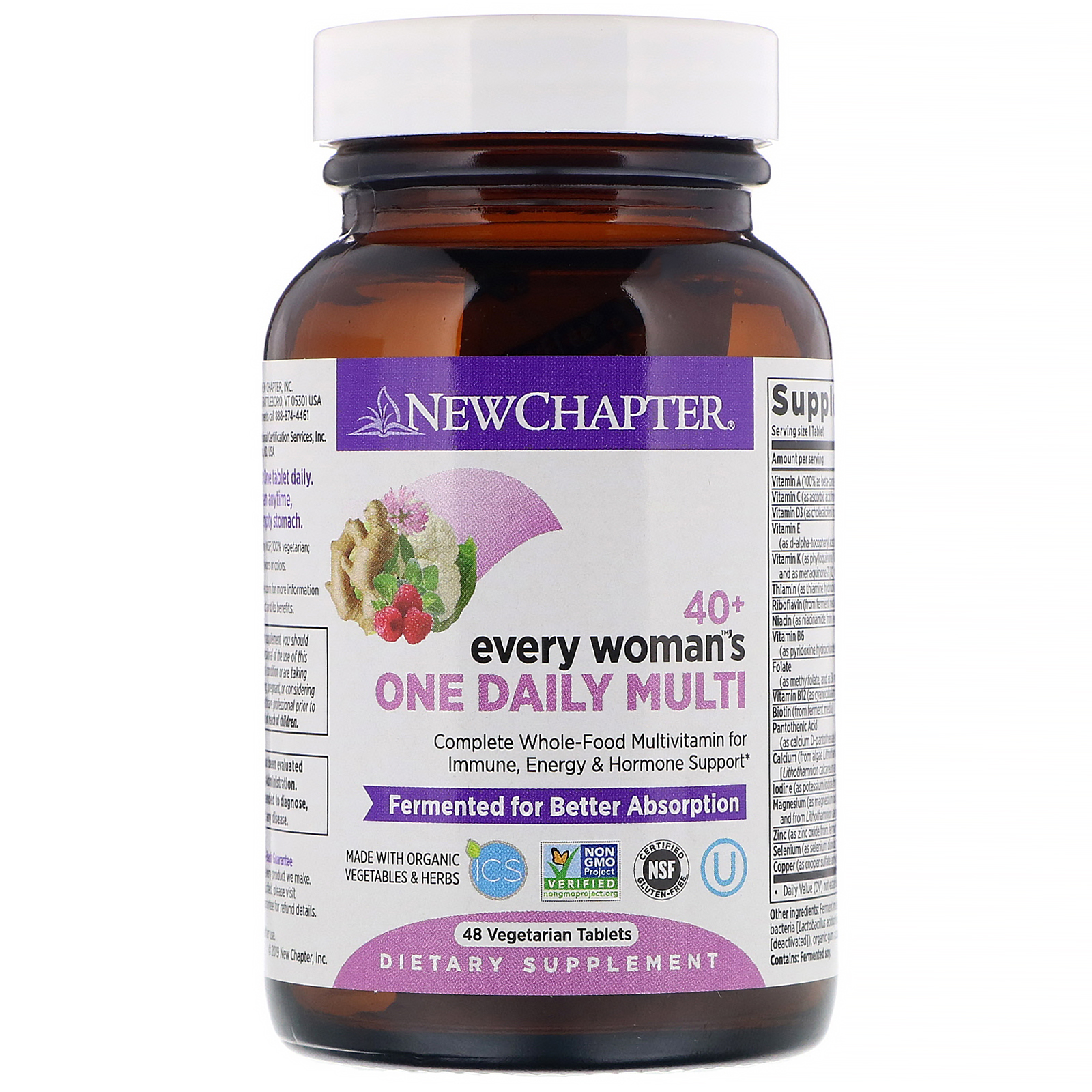 New Chapter, 40+ Every Woman's One Daily Multi, 48 Comprimidos Vegetais - Imagem 3