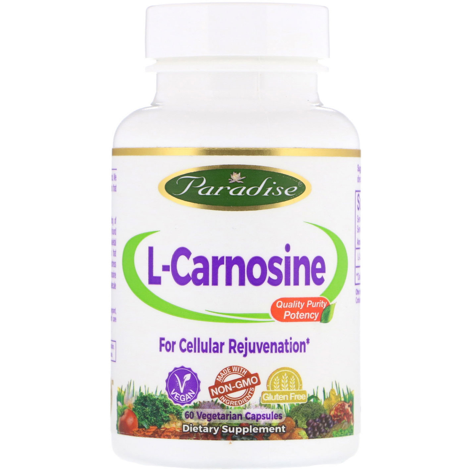 Paradise Herbs, L-Carnosina, 60 Comprimidos Vegetarianos