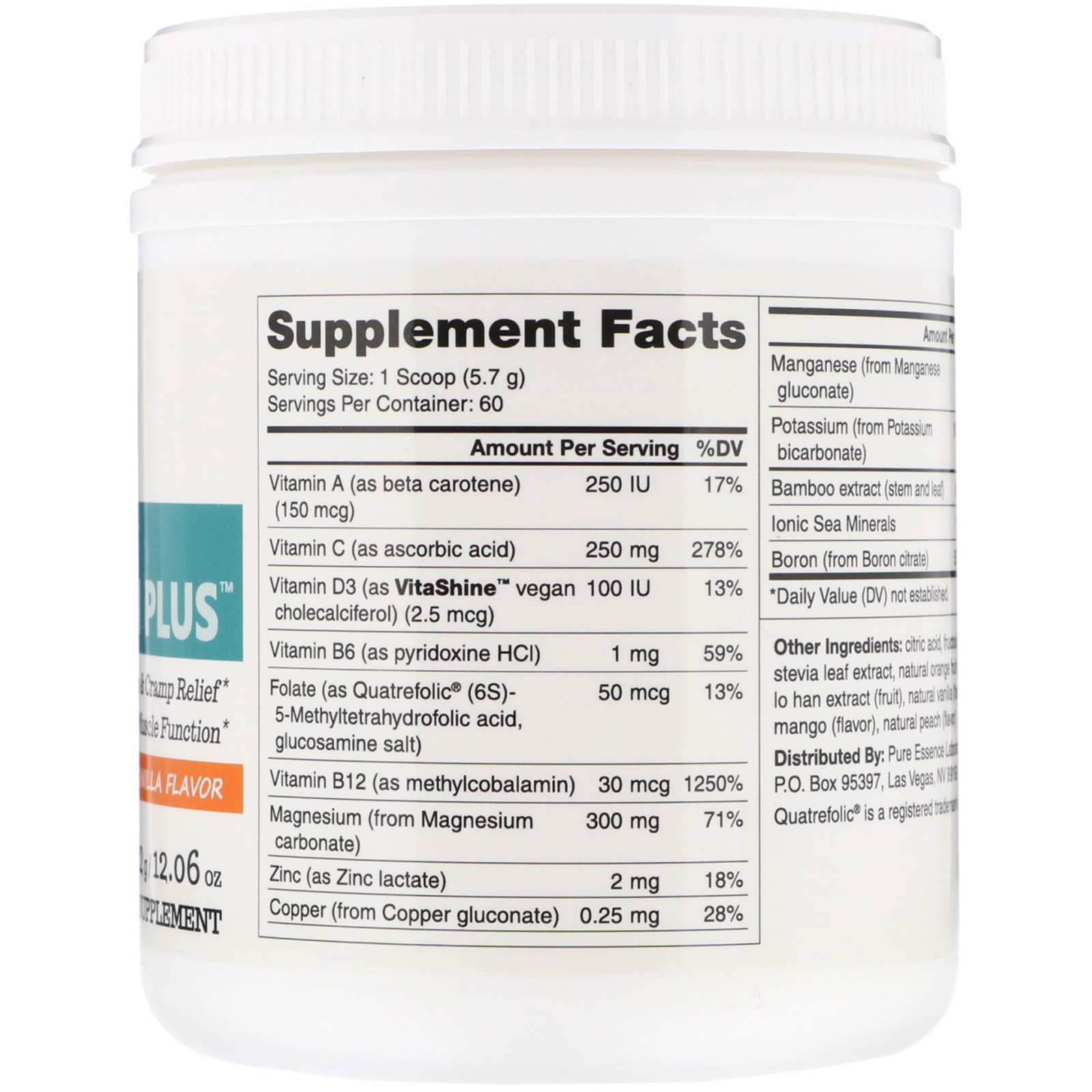 Pure Essence, Ionic-Fizz, Magnesium Plus, Laranja e Baunilha, 12,06 oz (342 g) - Imagem 2