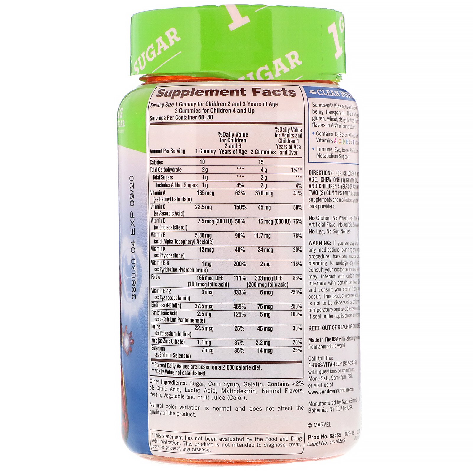 Sundown Naturals Kids, Complete Multivitamin Gummies, Marvel Avengers, Natural Grape, Orange & Cherry Flavors, 60 Gummies - Imagem 2