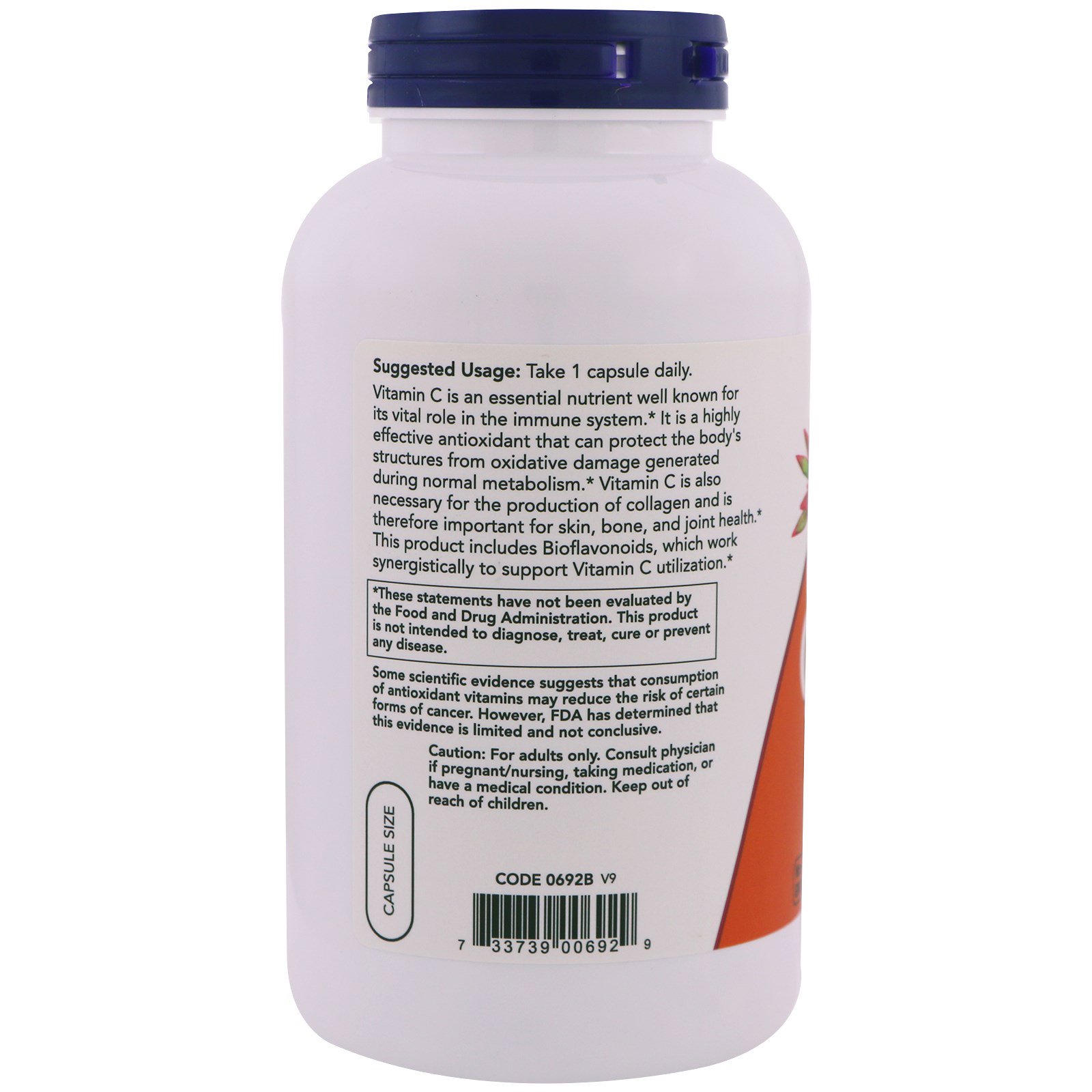 Now Foods, C-1000, com 100 mg de Bioflavonoides, 250 Cápsulas Vegetais - Imagem 3