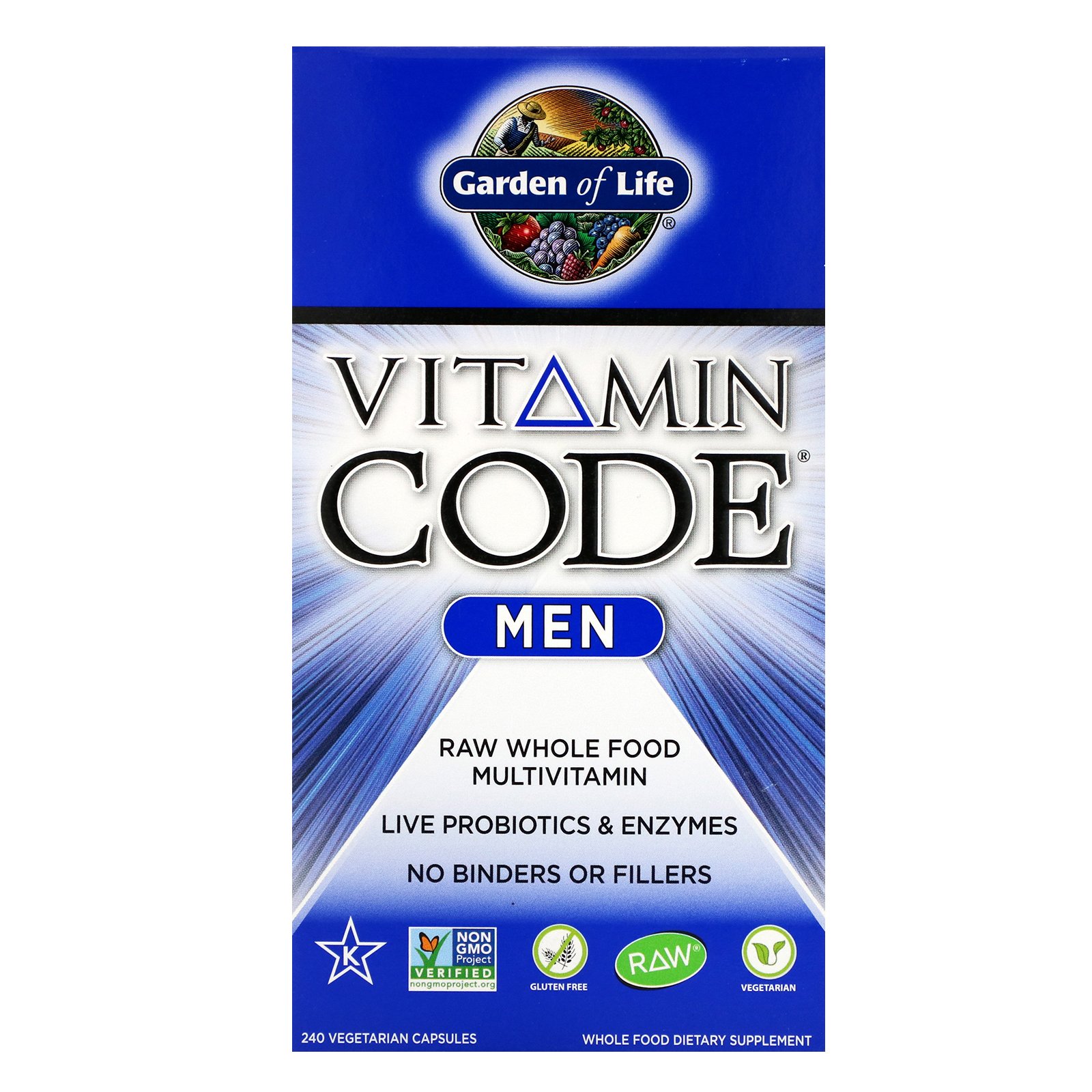 Garden of Life, Vitamin Code, Men, 240 Cápsulas Vegetais