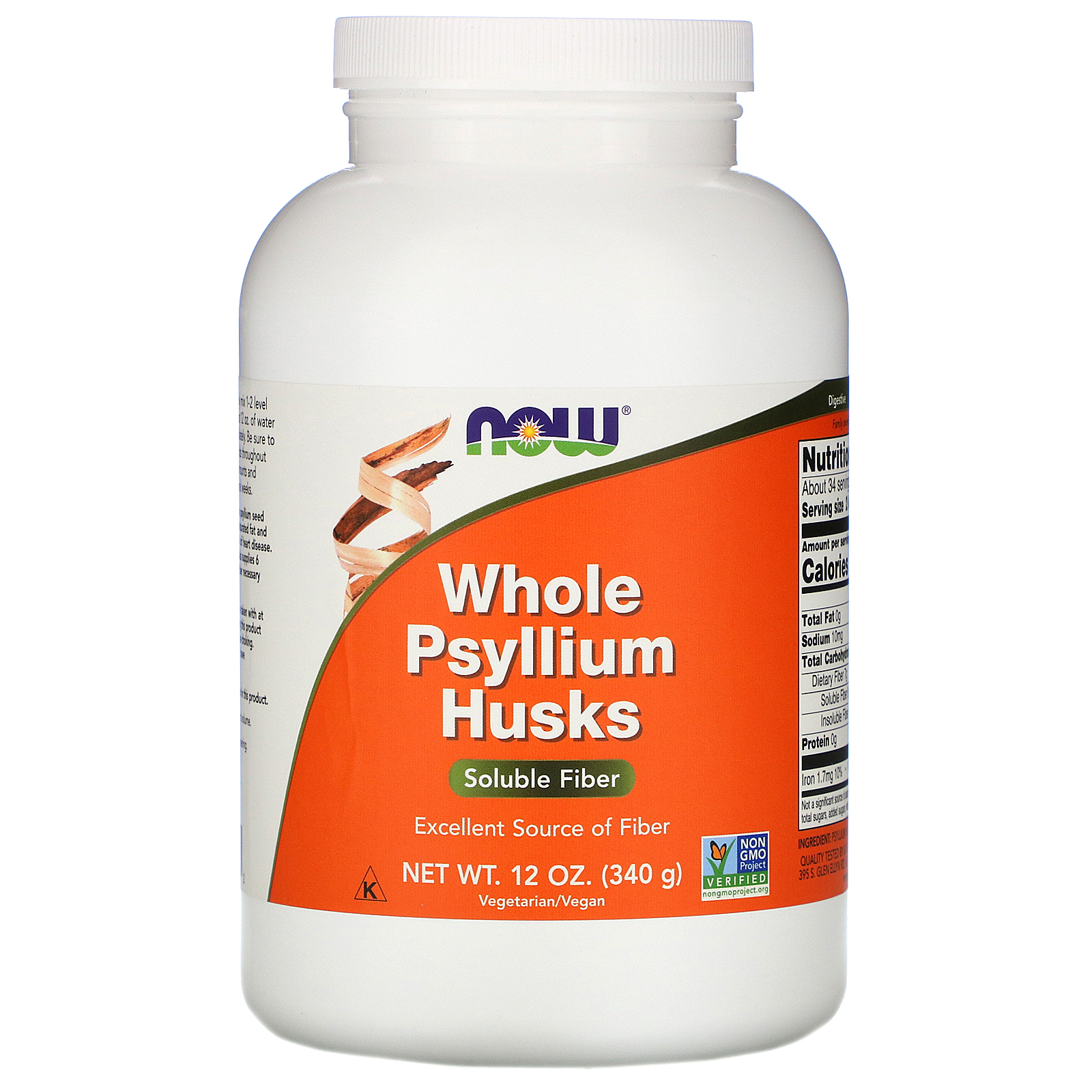 Now Foods, Psyllium Cascas interias, 12 oz (340 g)