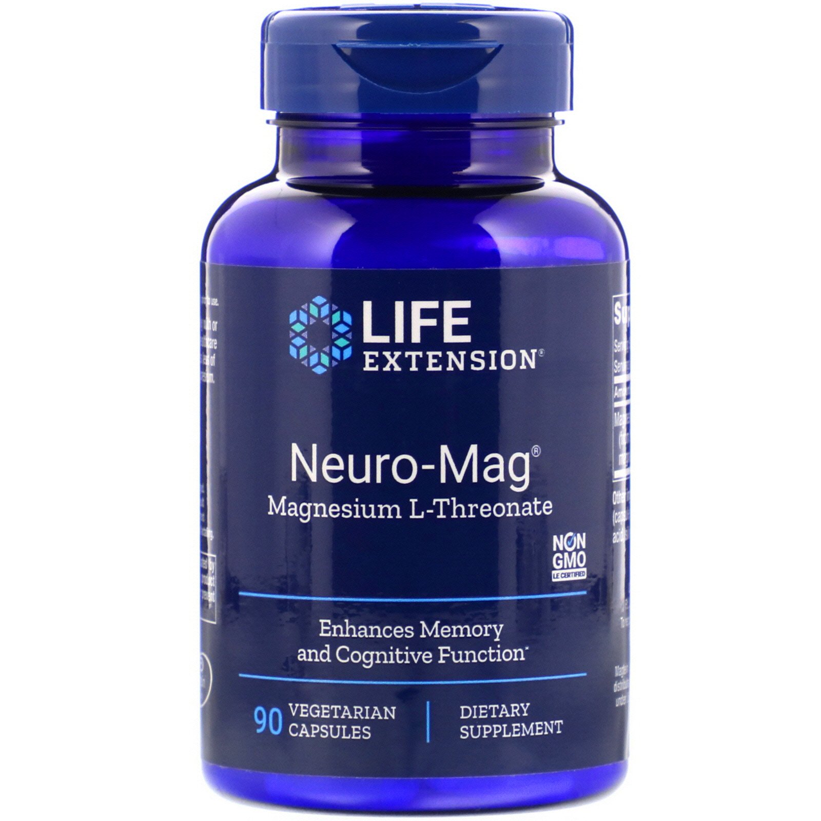 Life Extension, Neuro-Mag, L-Treonato de Magnésio, 90 Cápsulas Vegetais
