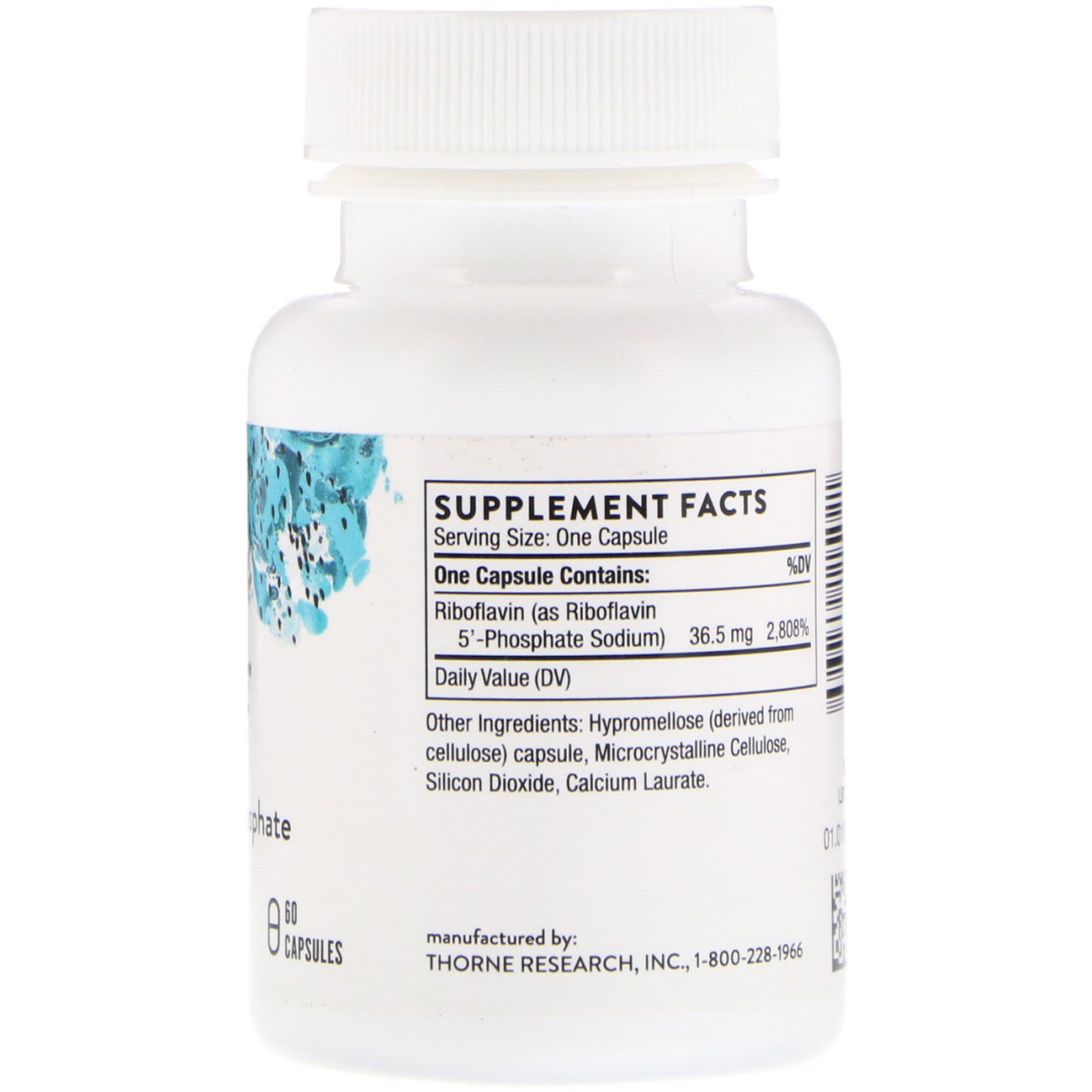Thorne Research, Riboflavina 5’ Fosfato, 60 Cápsulas - Imagem 2