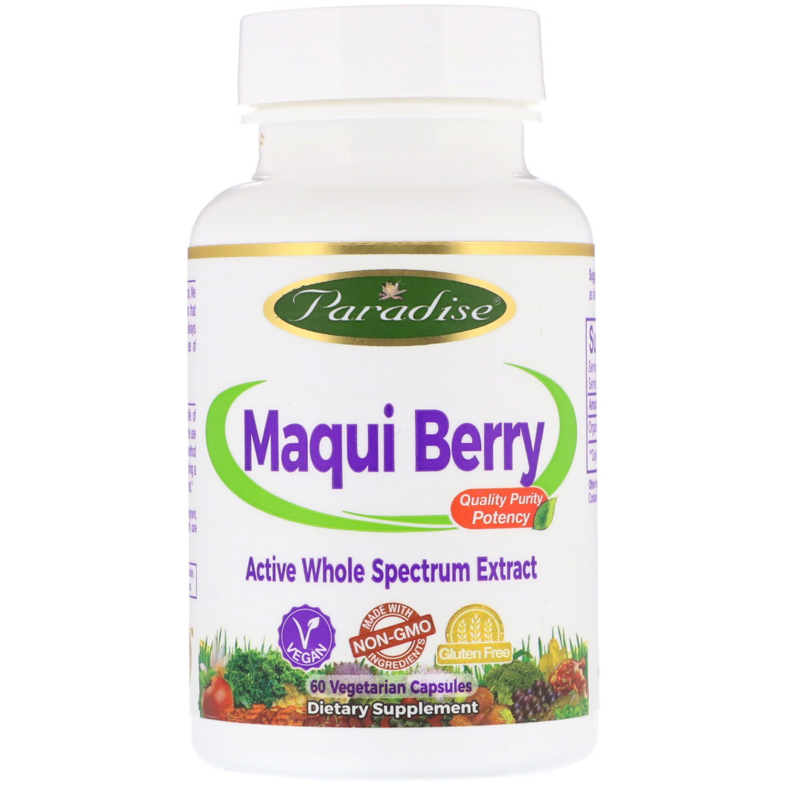 Paradise Herbs, Orgânica, Maqui Berry, 60 Cápsulas Vegetarianas