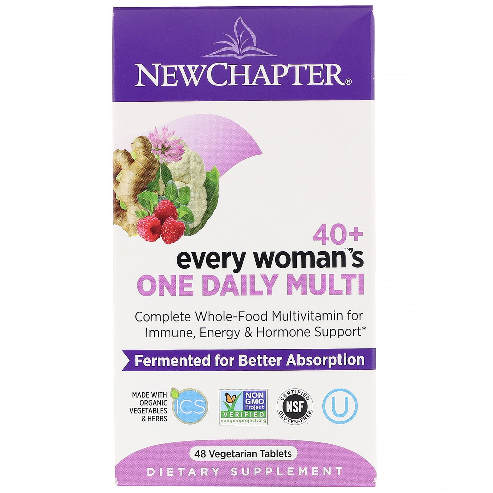 New Chapter, 40+ Every Woman's One Daily Multi, 48 Comprimidos Vegetais
