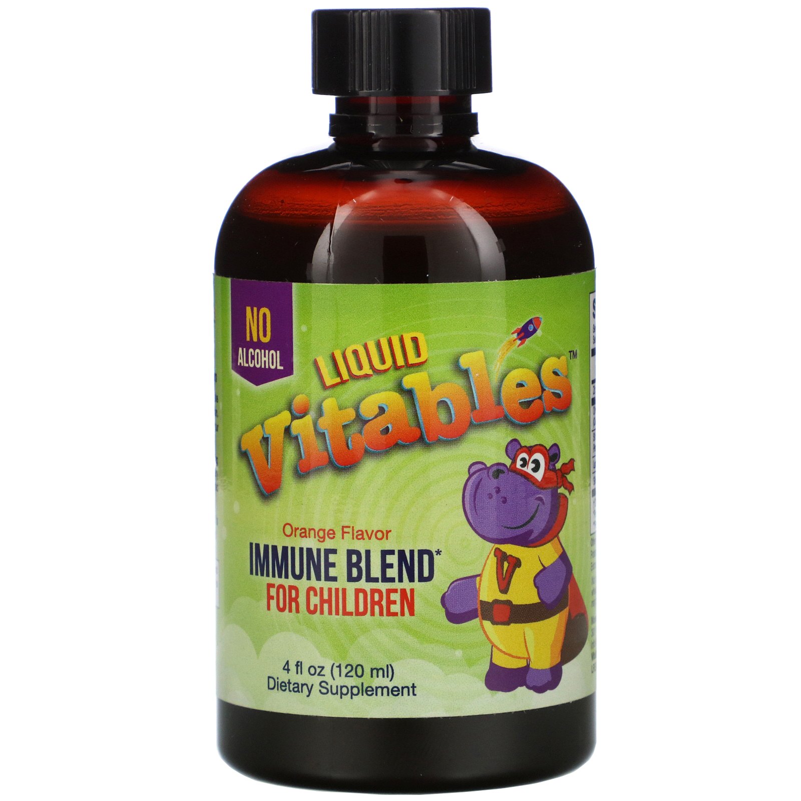 Vitables, Mistura Líquida para Imunidade Para Crianças, Sem Álcool, Sabor de Laranja, 120 ml (4 fl oz)