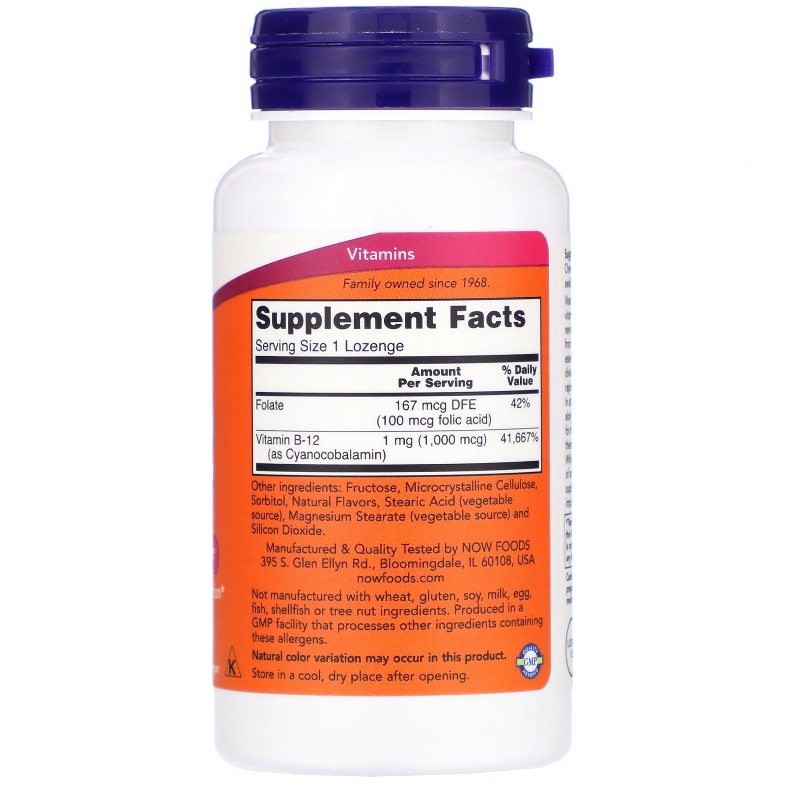 Now Foods, B-12, 1.000 mcg, 250 Pastilhas - Imagem 2