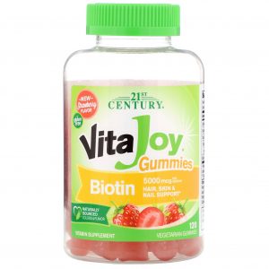 Comprar 21st century, vitajoy biotin gummies, strawberry flavor, 5,000 mcg, 120 vegetarian gummies preço no brasil biotina vitaminas e minerais suplemento importado loja 219 online promoção -