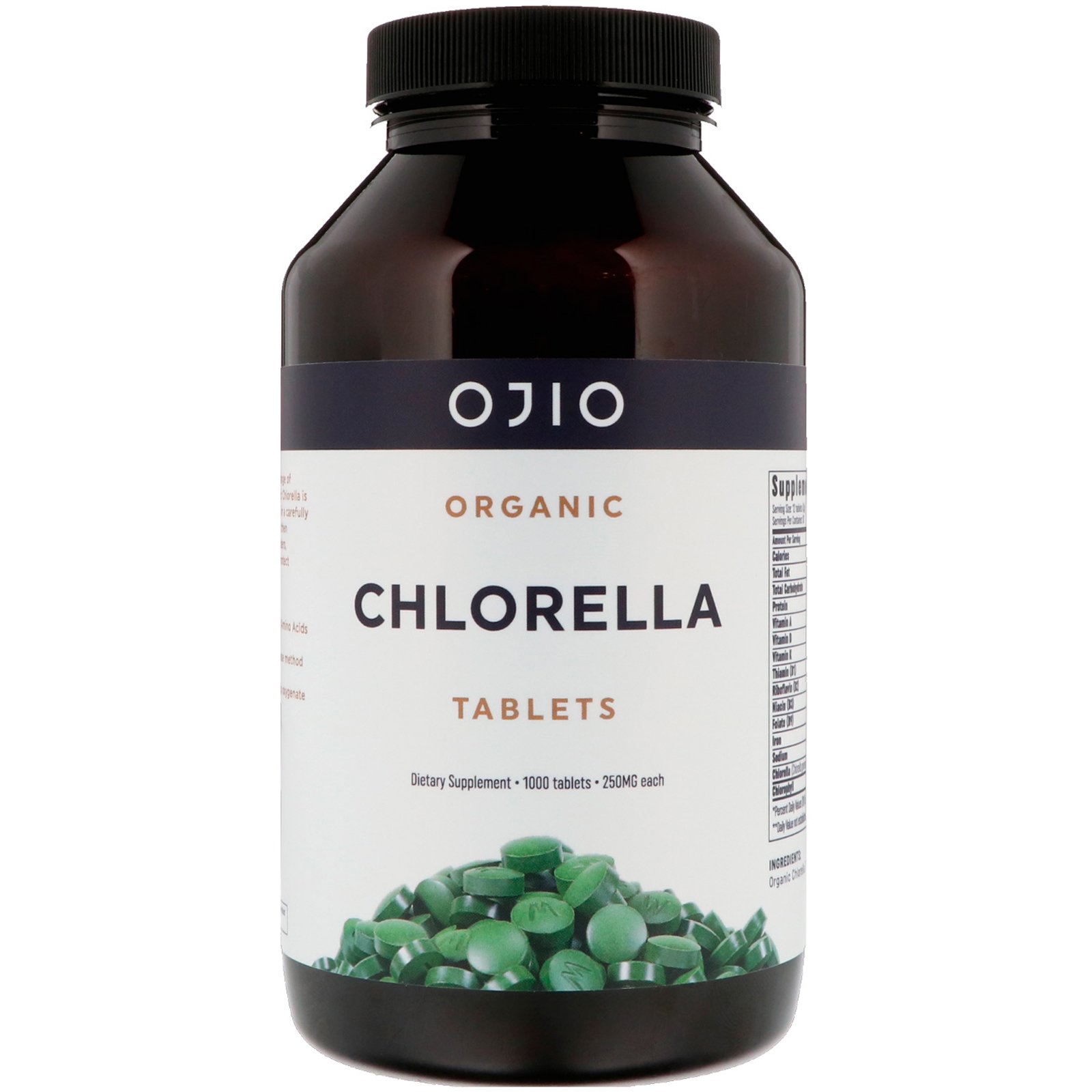Ojio, Comprimidos Orgânicos de Chlorella, 250 mg, 1000 Comprimidos