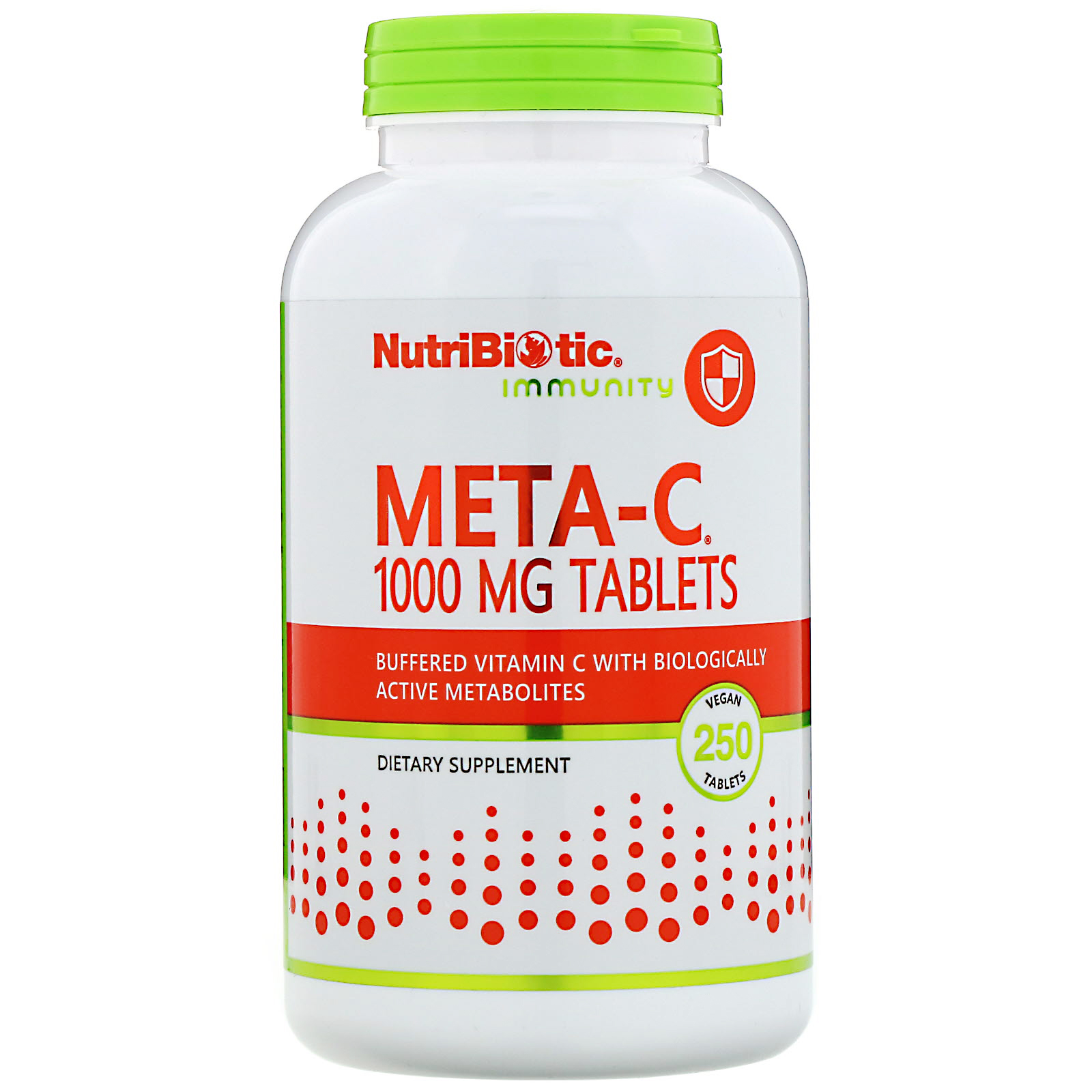 NutriBiotic, Immunity, Meta-C, 1.000 mg, 250 Comprimidos Veganos