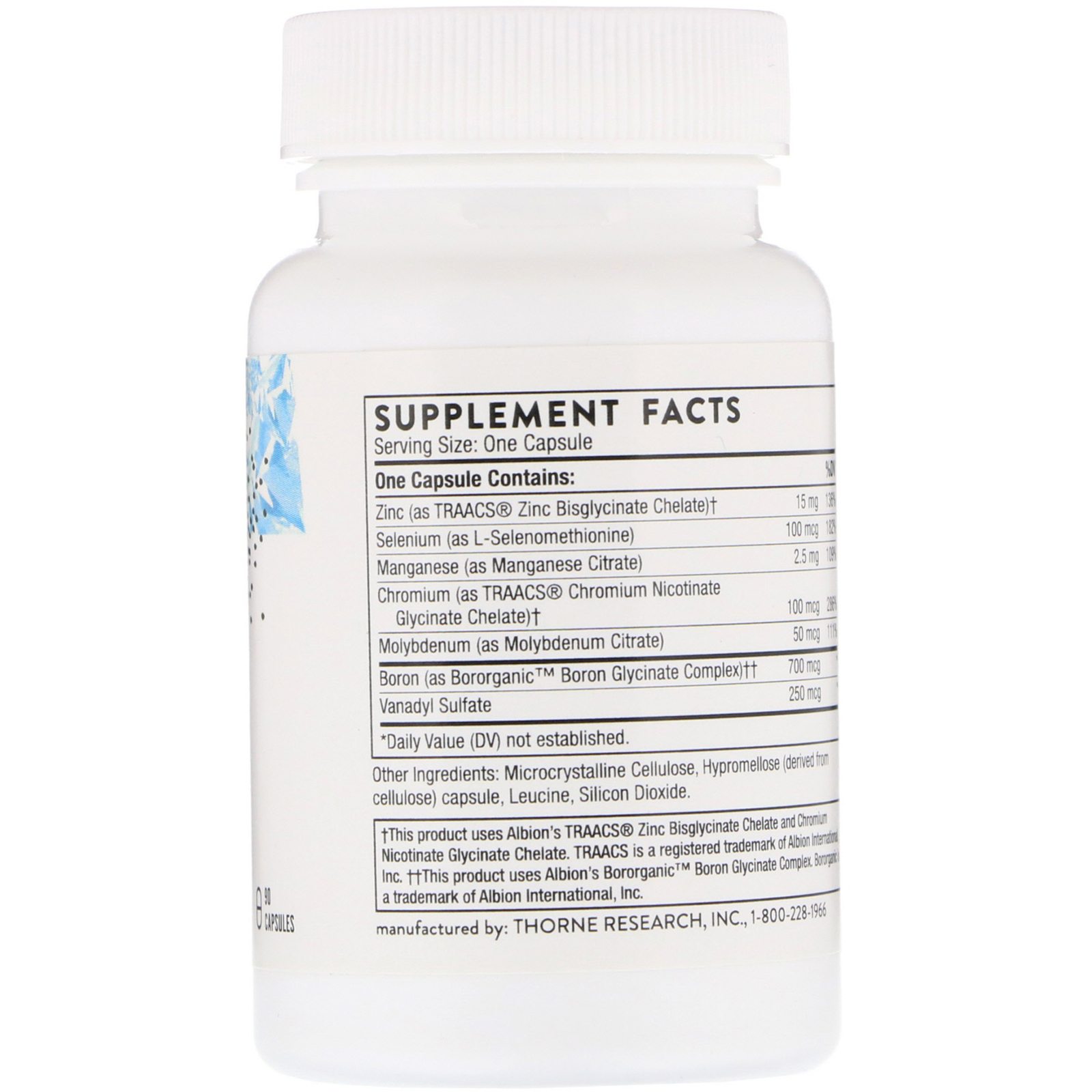 Thorne Research, Trace Minerals, 90 Cápsulas - Imagem 2