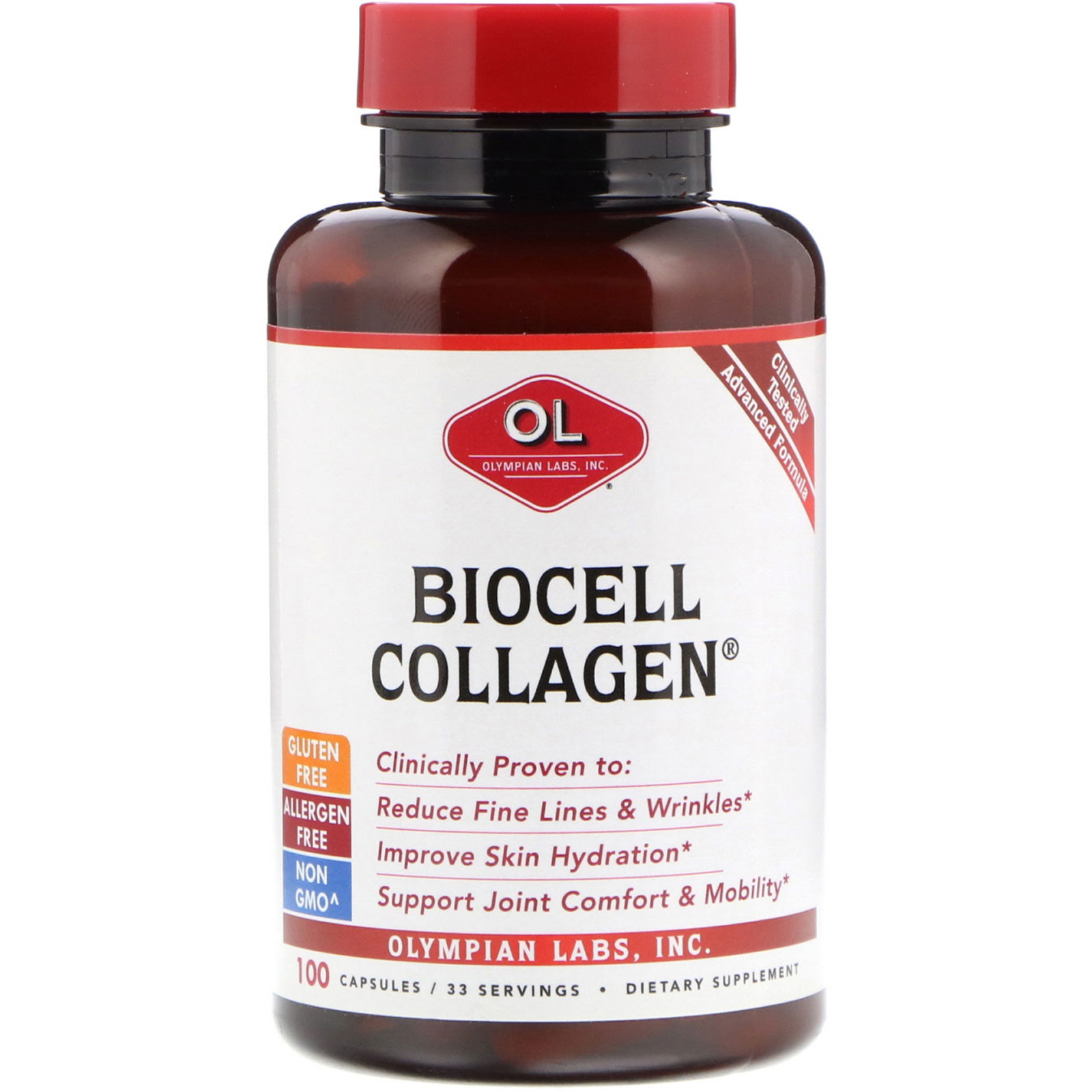 Olympian Labs, Colágeno BioCell, 1500 mg, 100 Cápsulas