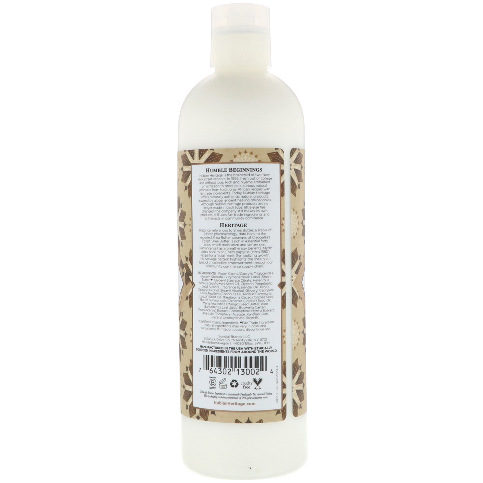 Nubian Heritage, Loção Corporal, Mantega de Carité Natural, 13 fl oz (384 ml) - Imagem 2