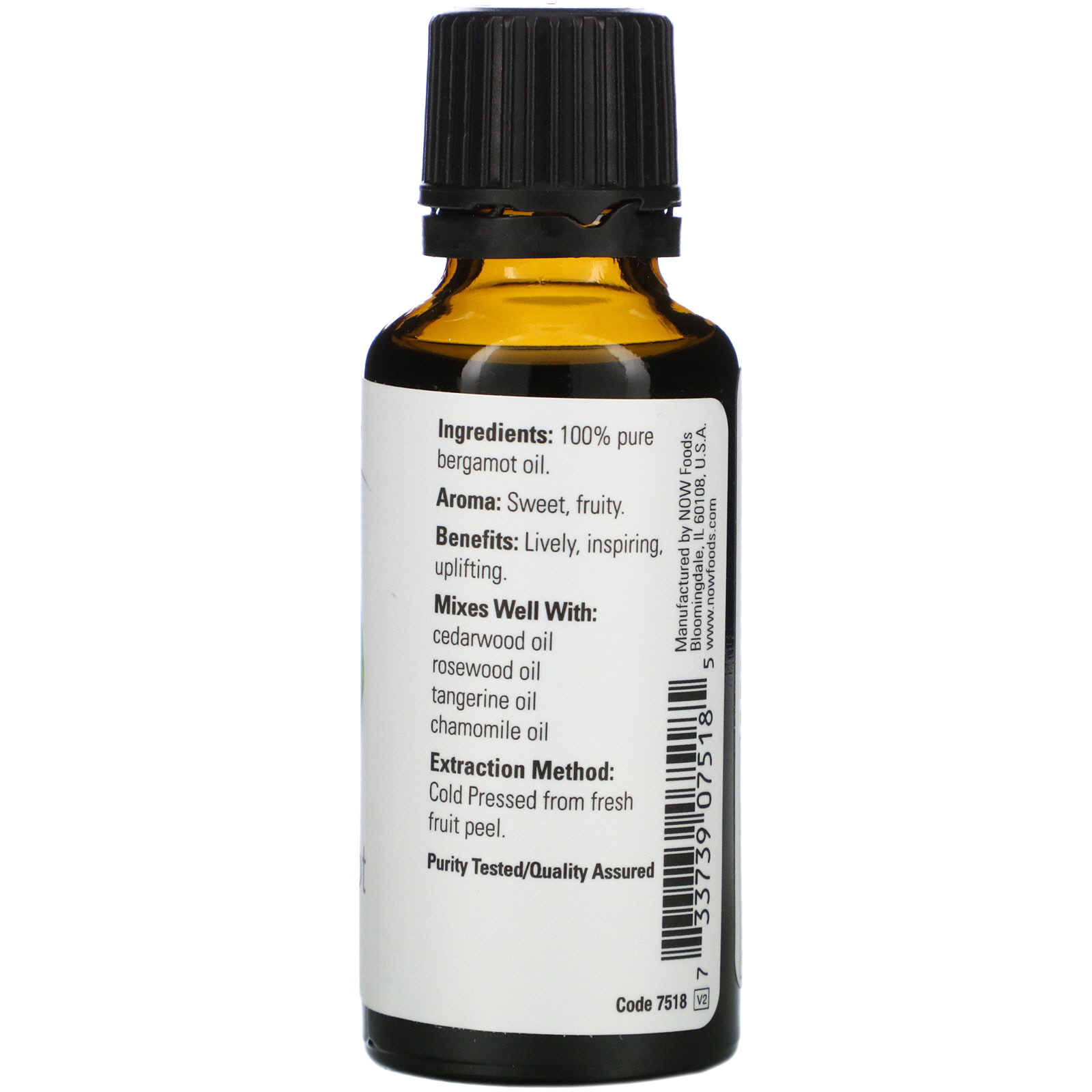 Now Foods, Óleos Essenciais, Bergamota, 30 ml (1 fl oz) - Imagem 2