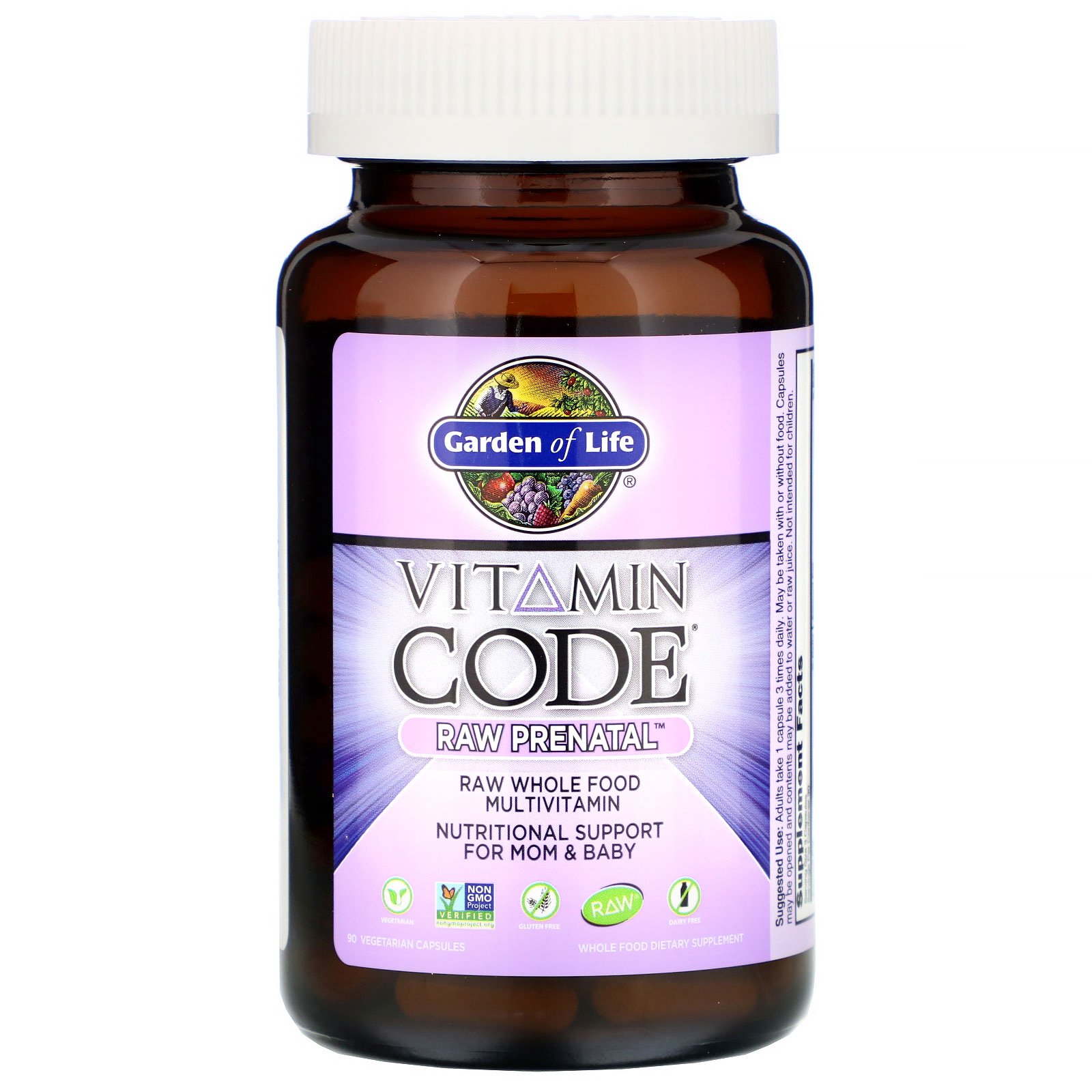 Garden of Life, Vitamin Code, Pré-Natal RAW, 90 Cápsulas Vegetais - Imagem 3