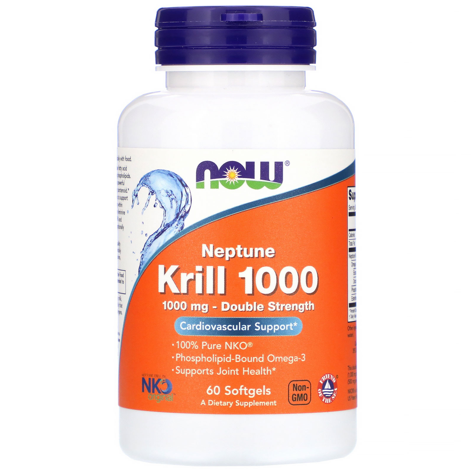 Now Foods, Neptune Krill 1000, Double Strength, 1.000 mg, 60 Cápsulas Softgel