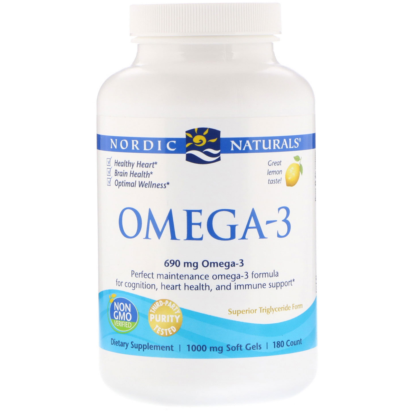 Nordic Naturals, Ômega-3, Limão, 690 mg, 180 Softgels - Imagem 3