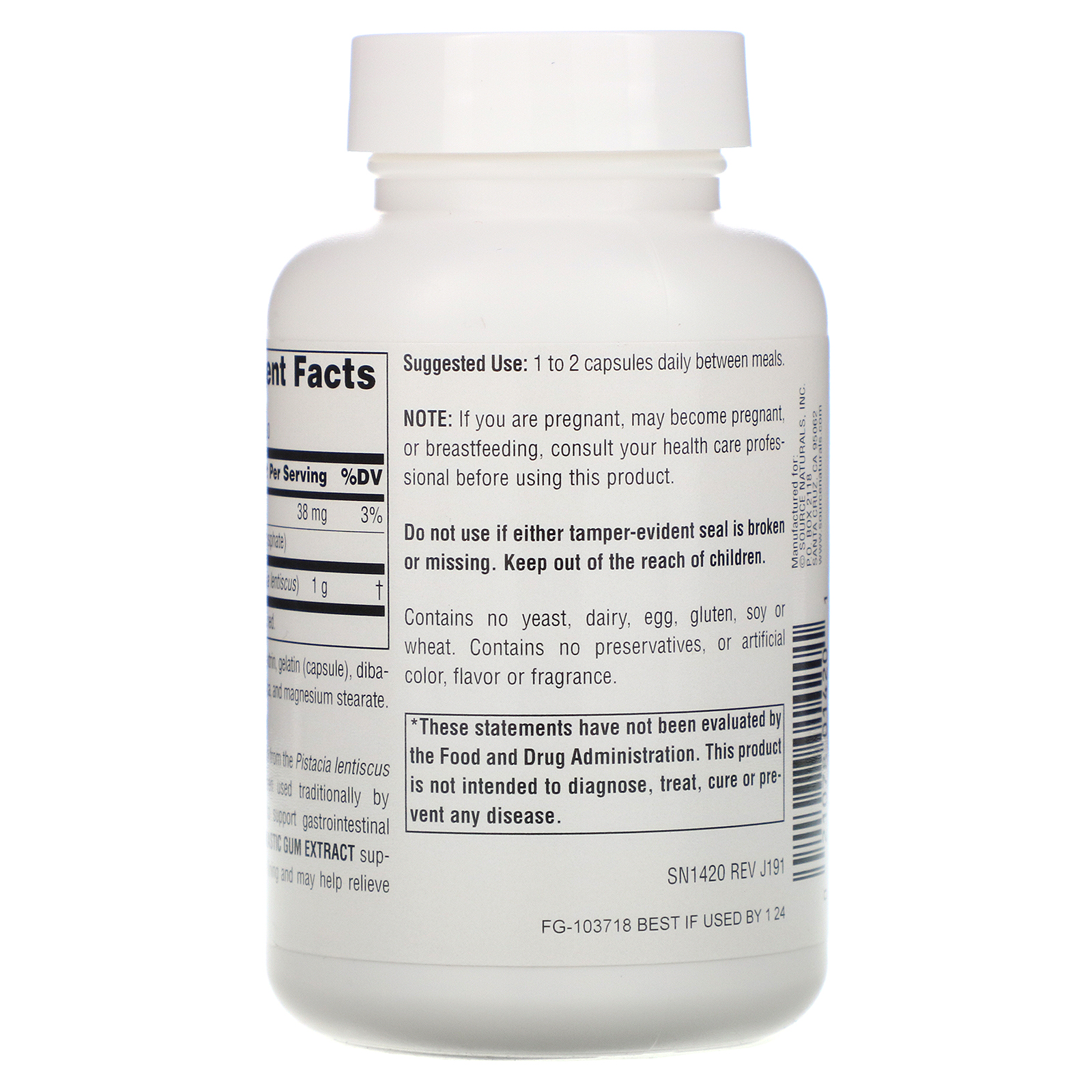 Source Naturals, Extrato de Goma de Mástique, 60 Cápsulas - Imagem 3