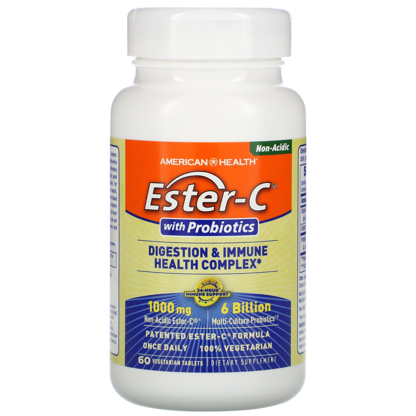 American Health, Ester-C, com Probióticos, Complexo de Digestão e Saúde Imunológica, 60 Comprimidos de Origem Vegetal - Imagem 3