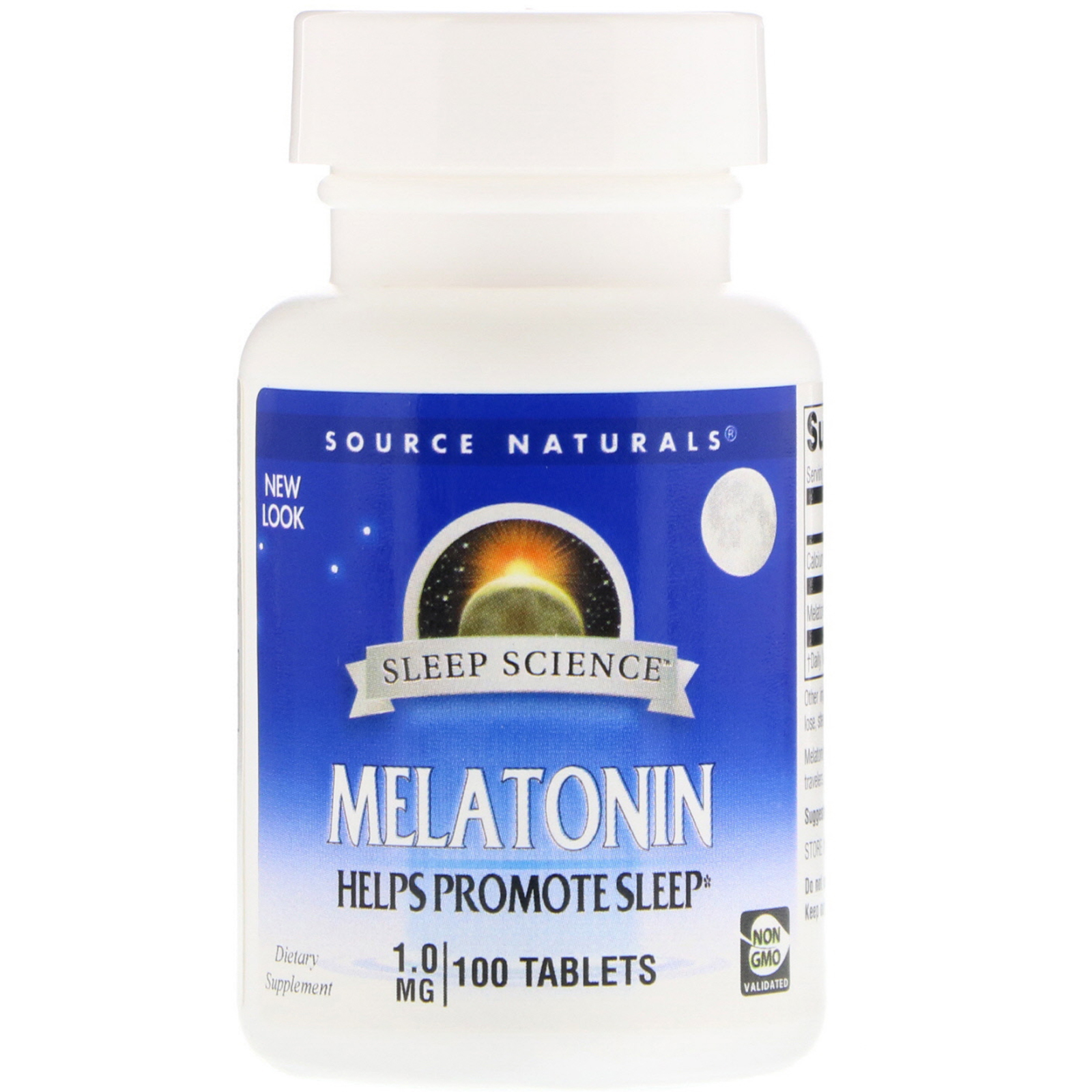 Source Naturals, Melatonina, 1 mg, 100 Comprimidos
