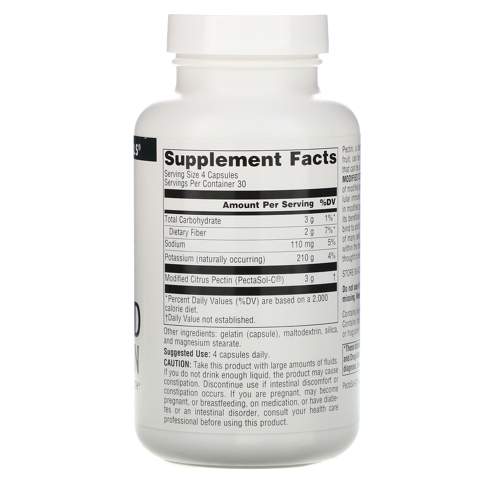 Source Naturals, PectImmune, Pectina de Citrus Modificada, 750 mg, 120 Cápsulas - Imagem 2