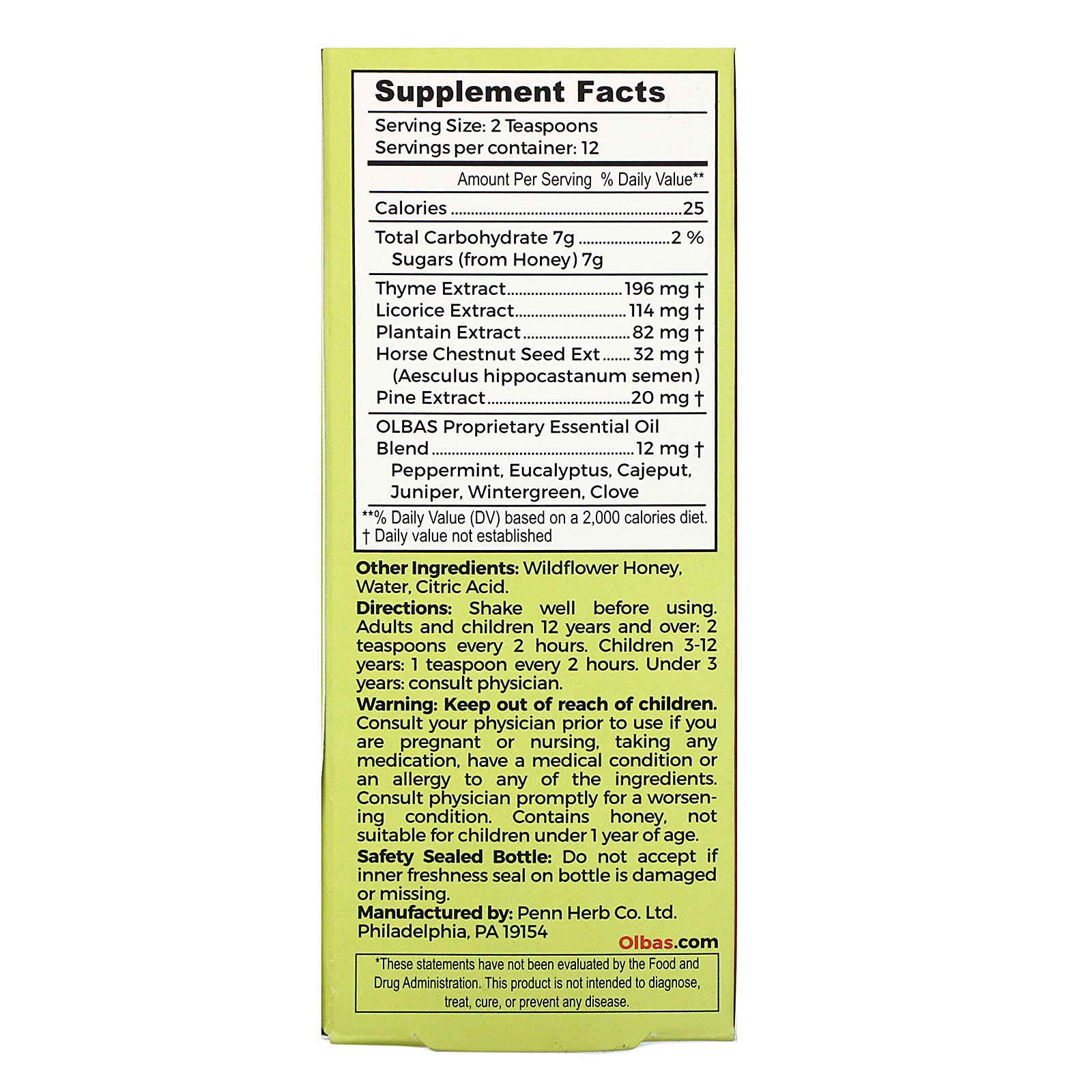 Olbas Therapeutic, Cough Syrup, Honey & Herbs, 4 fl oz (118 ml) - Imagem 2