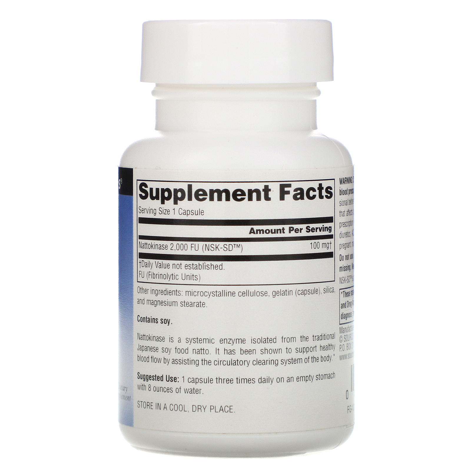 Source Naturals, NSK-SD, Nattokinase, 100 mg, 30 Cápsulas - Imagem 2