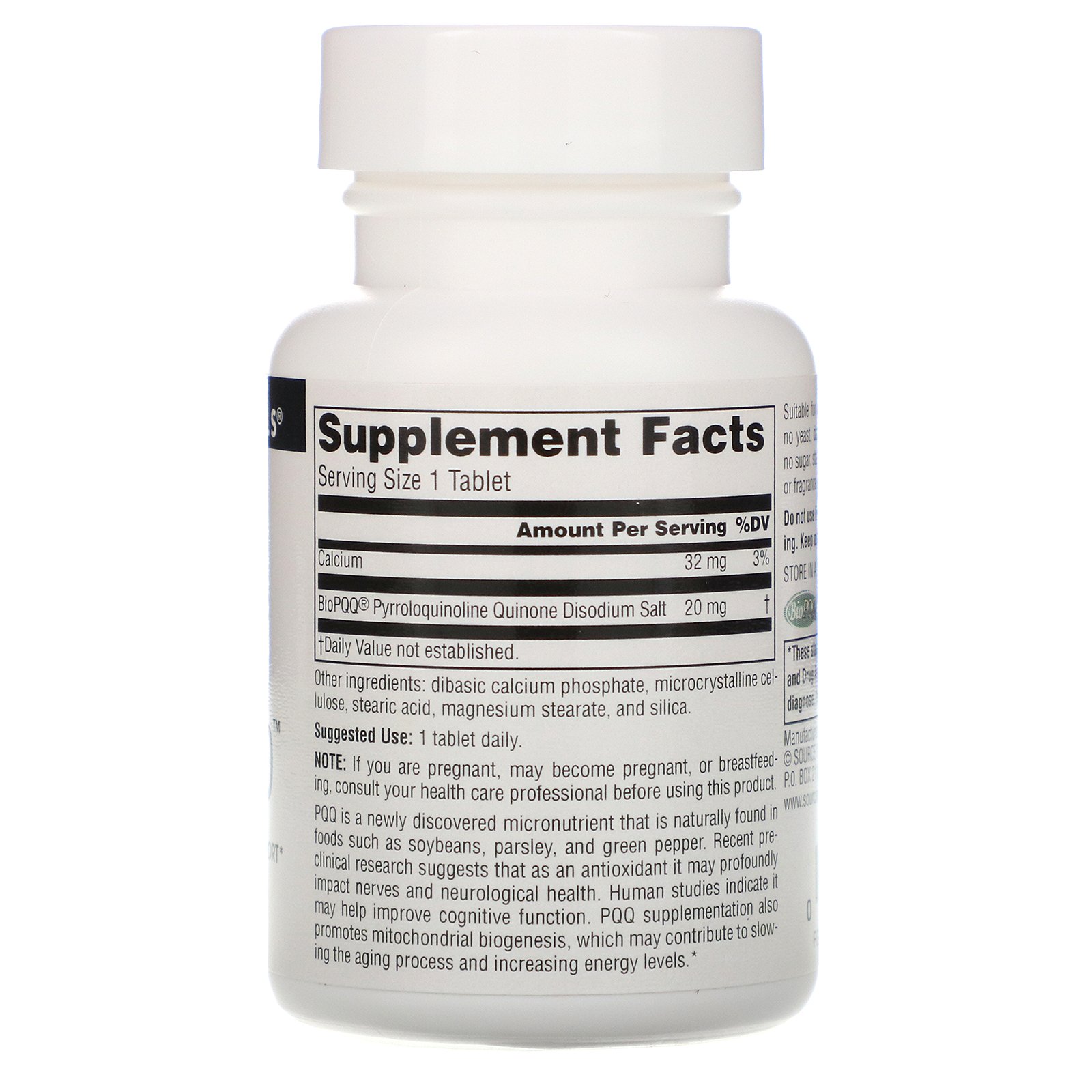 Source Naturals, PQQ Mente 60 Comprimidos - Imagem 2