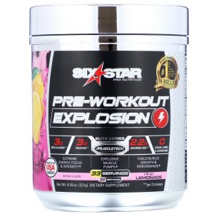 Comprar six star, pre-workout explosion, pink lemonade, 231 g (8,16 oz) preço no brasil linha luckyvitamin suplementos pré-treino suplemento importado loja 125 online promoção -