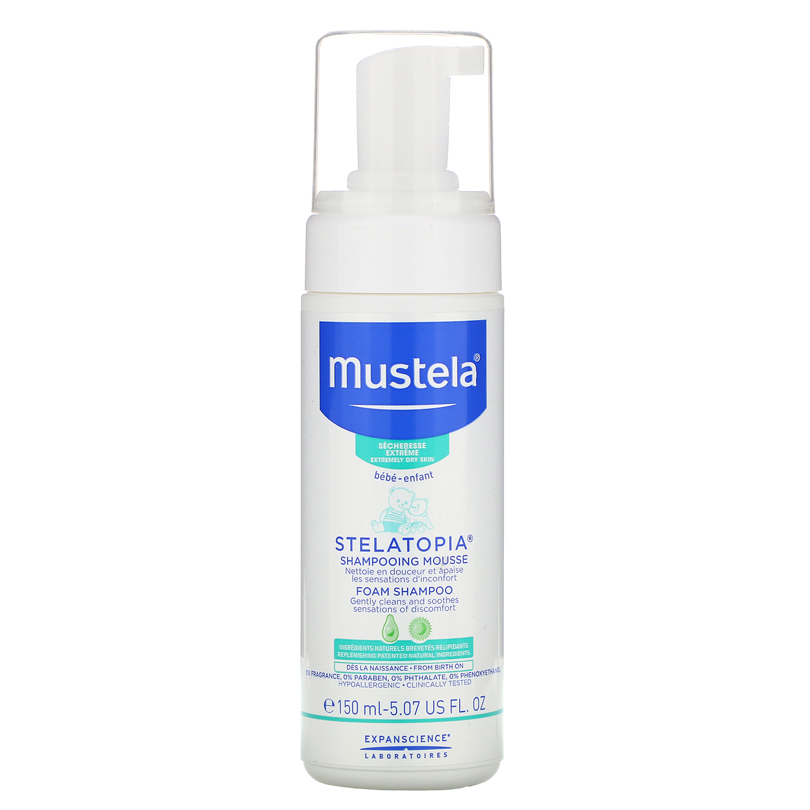 Mustela, Stelatopia Foam Shampoo, 5.07 fl oz (150 ml)