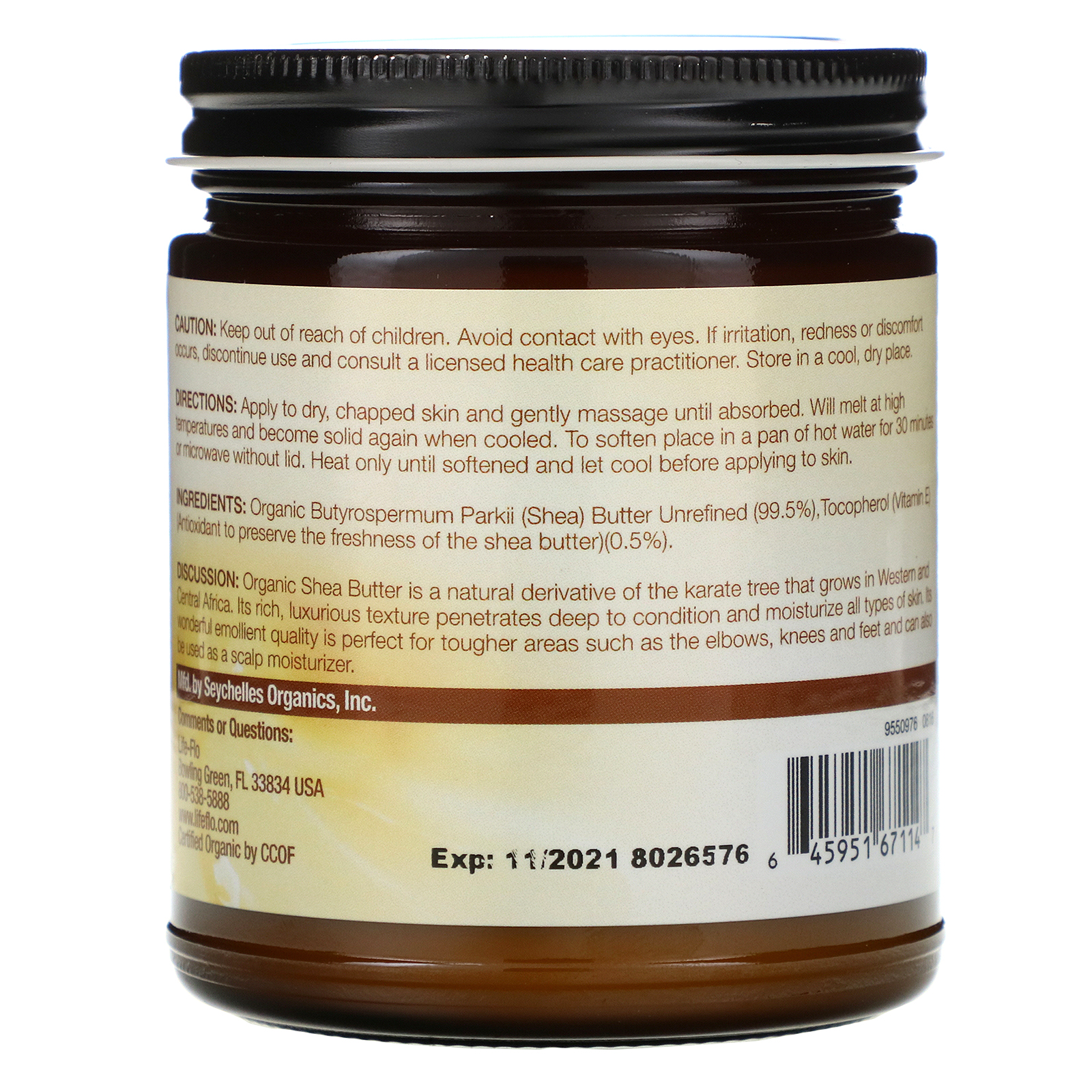 Life-flo, Manteiga Pura de Carité, Cuidados com a Pele, 9 fl oz (266 ml) - Imagem 2