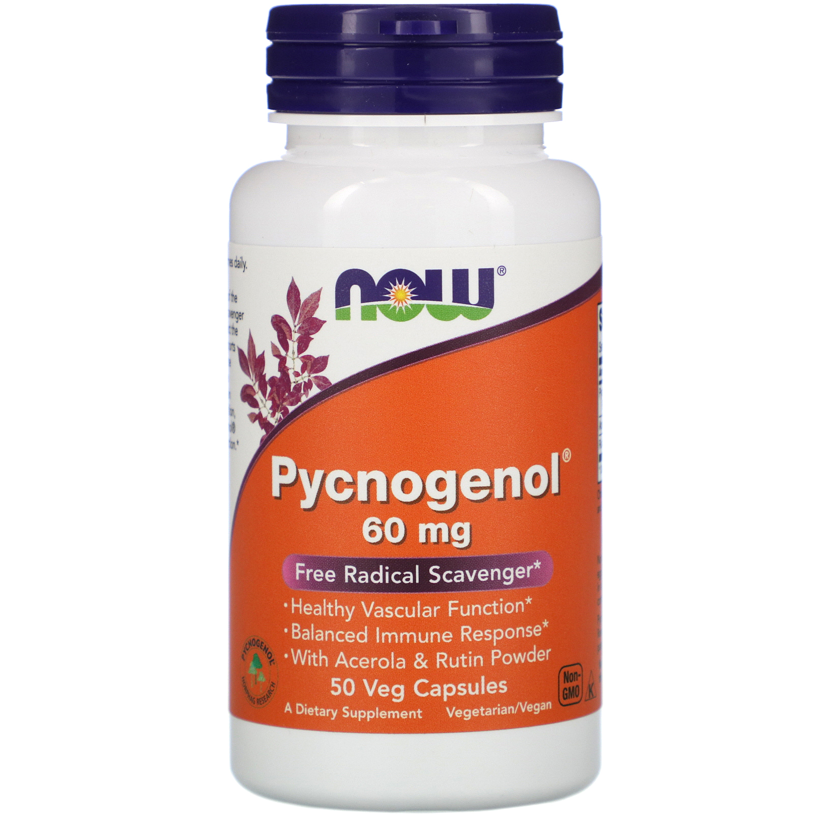 Now Foods, Pycnogenol, 60 mg, 50 Cápsulas Vegetais