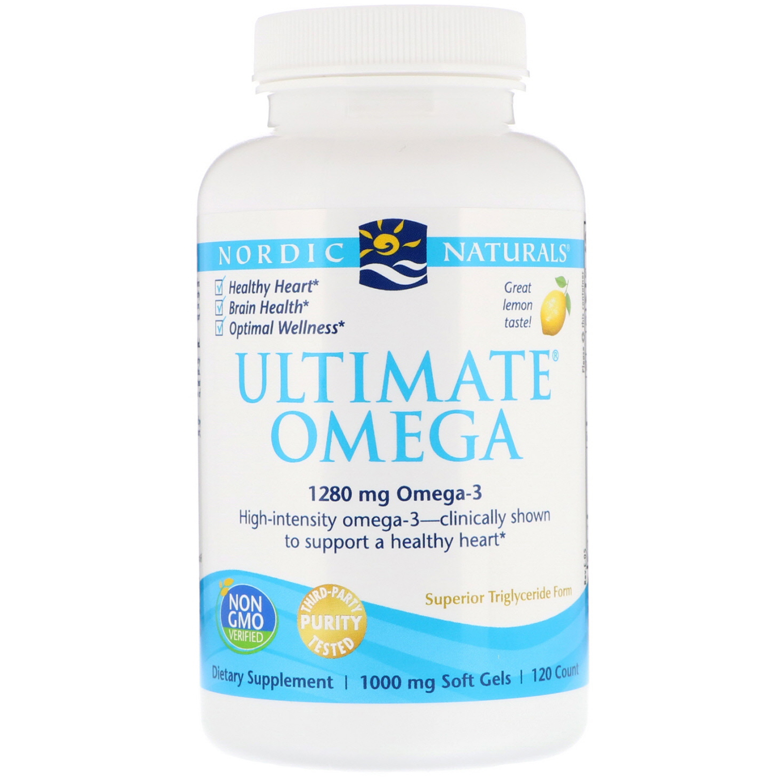 Nordic Naturals, Ultimate Omega, Limão, 1.280 mg, 120 Cápsulas Softgel - Imagem 3