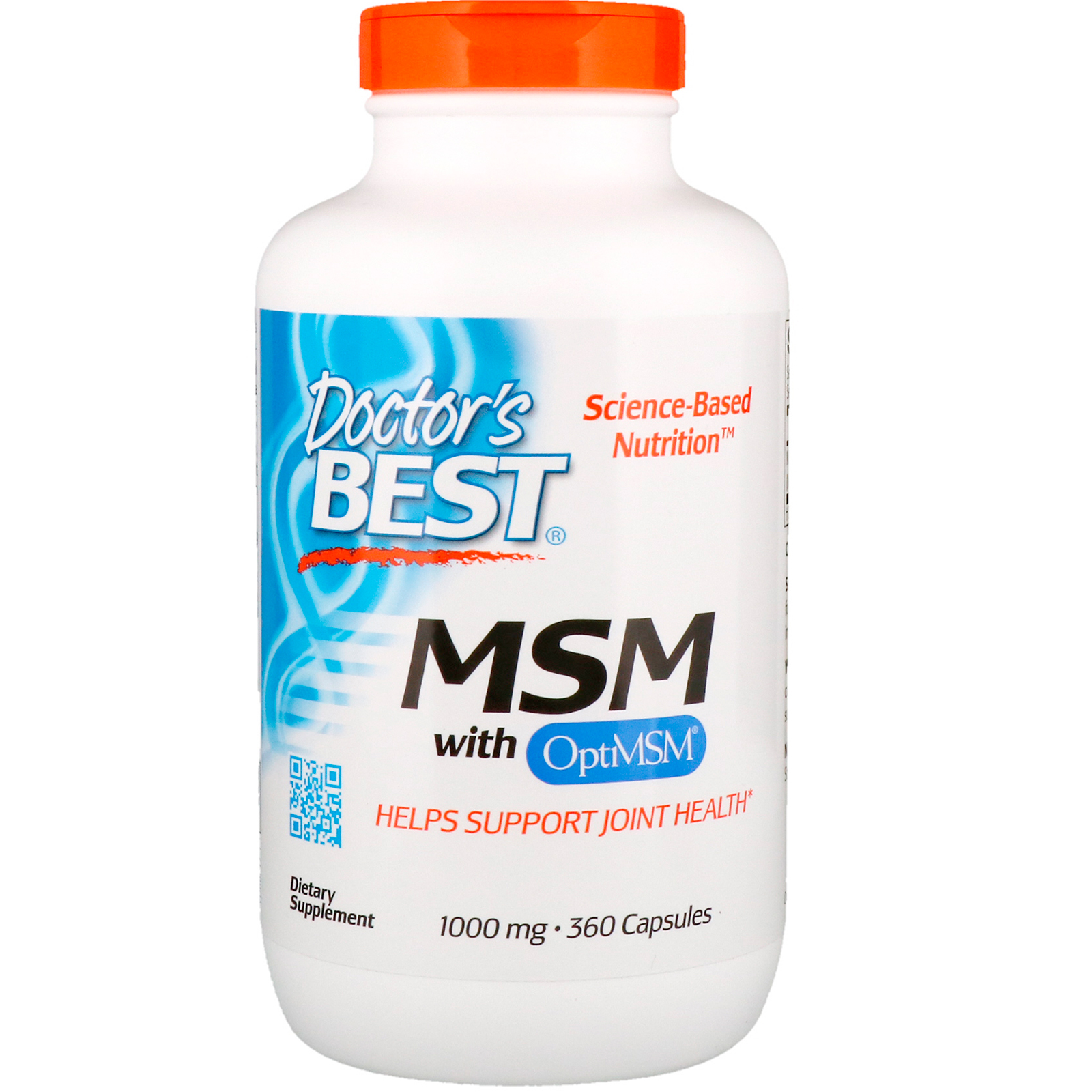 Doctor's Best, MSM com OptiMSM, 1.000 mg, 360 Cápsulas
