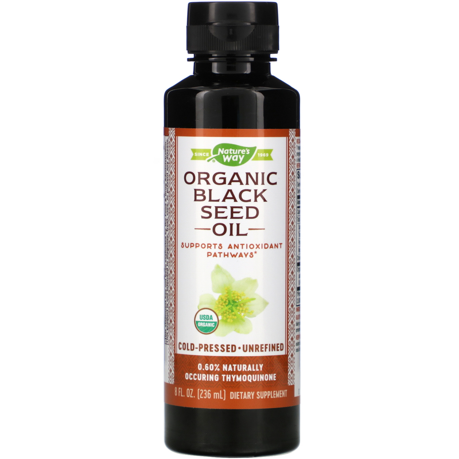 Nature's Way, 100% Óleo de Semente Preta Orgânico, 235 ml (8 fl oz)