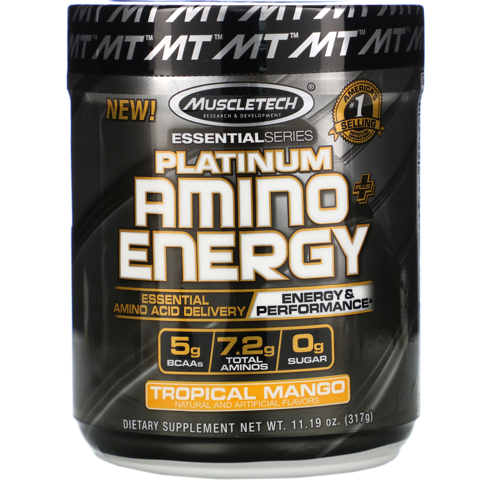 Muscletech, Platinum Amino Plus Energy, Manga Tropical, 317 g (11,19 oz)